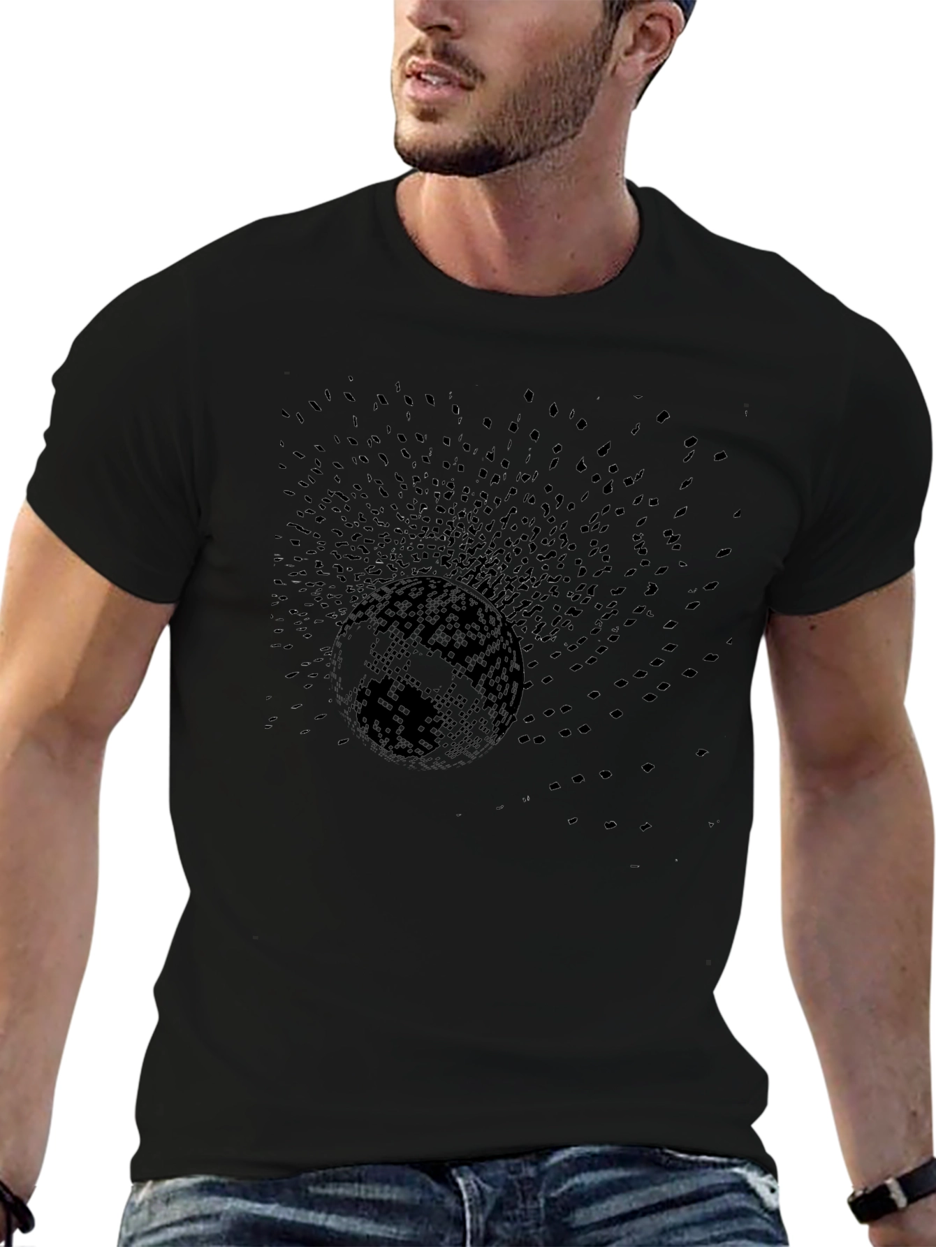 Eerie Eclipse Graphic Tee - Midnight Black