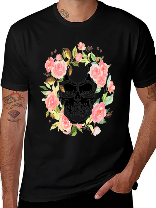 Floral Skull Graphic Tee