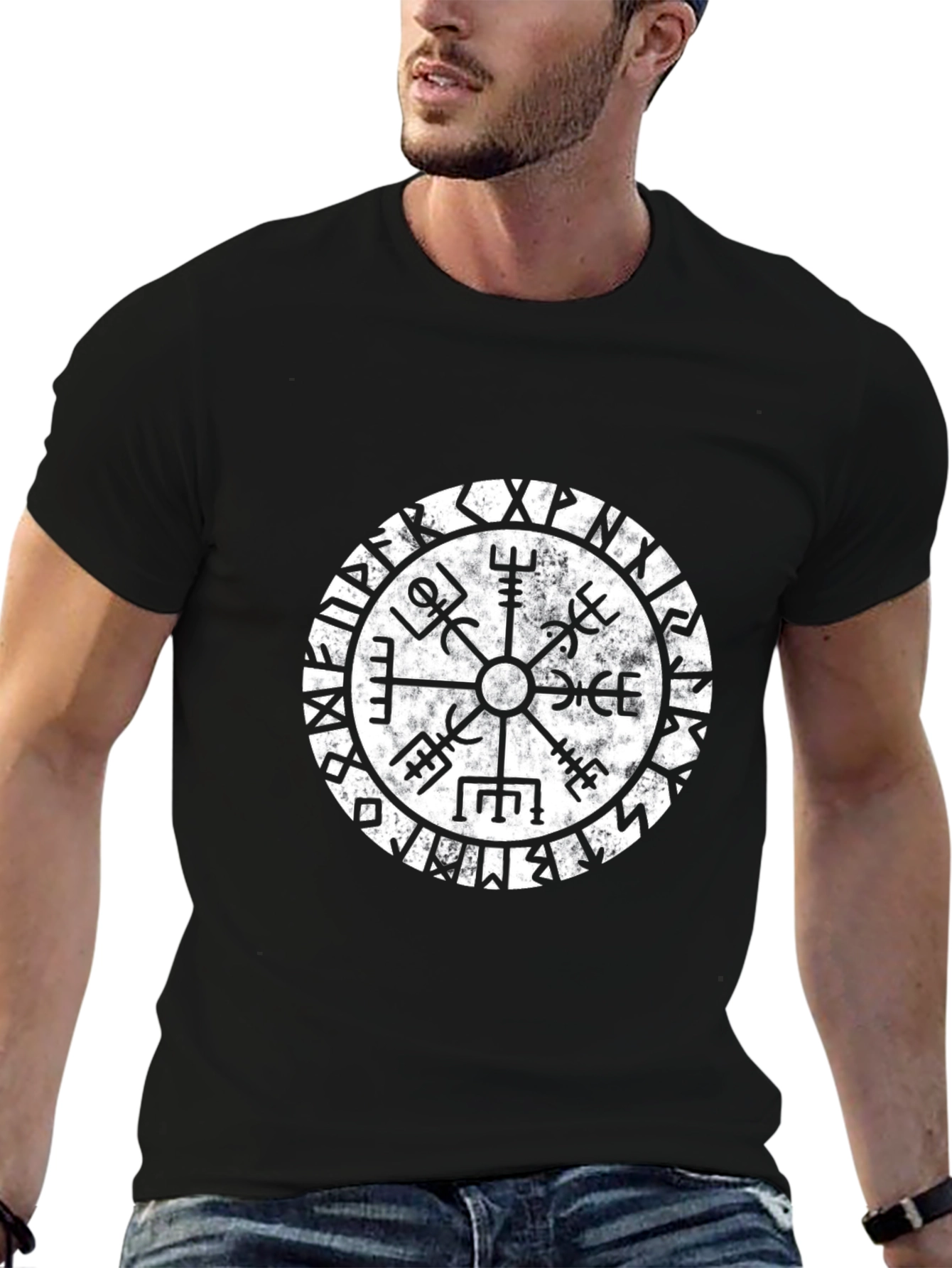 Vegvisir Compass T-Shirt - Viking Rune Symbol