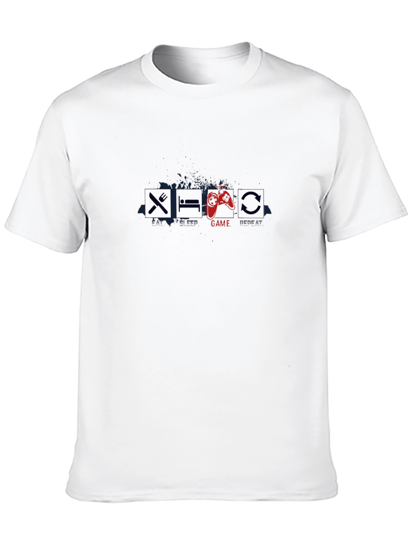 Eat Sleep Game Repeat Black T-Shirt