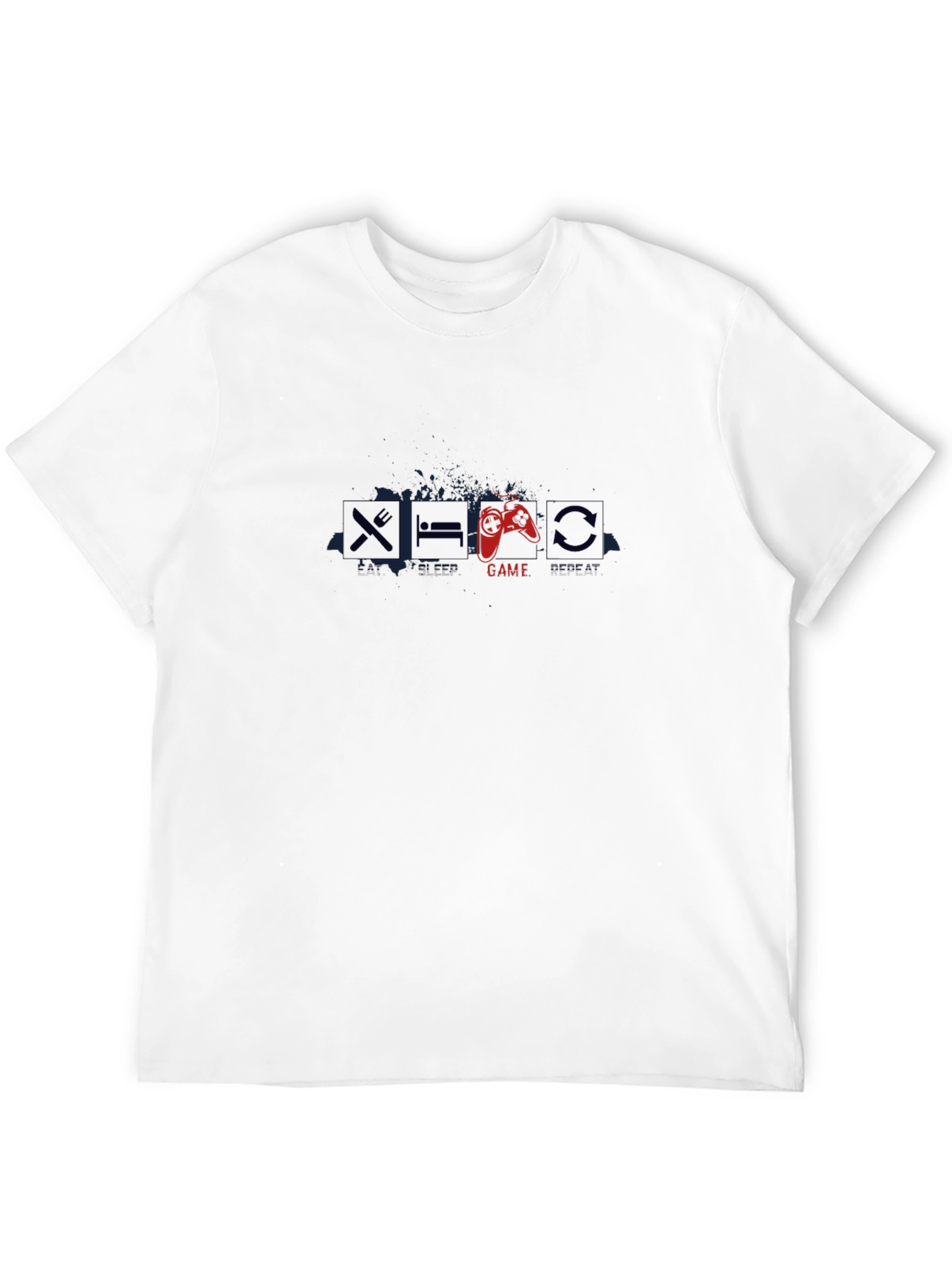 Eat Sleep Game Repeat Black T-Shirt