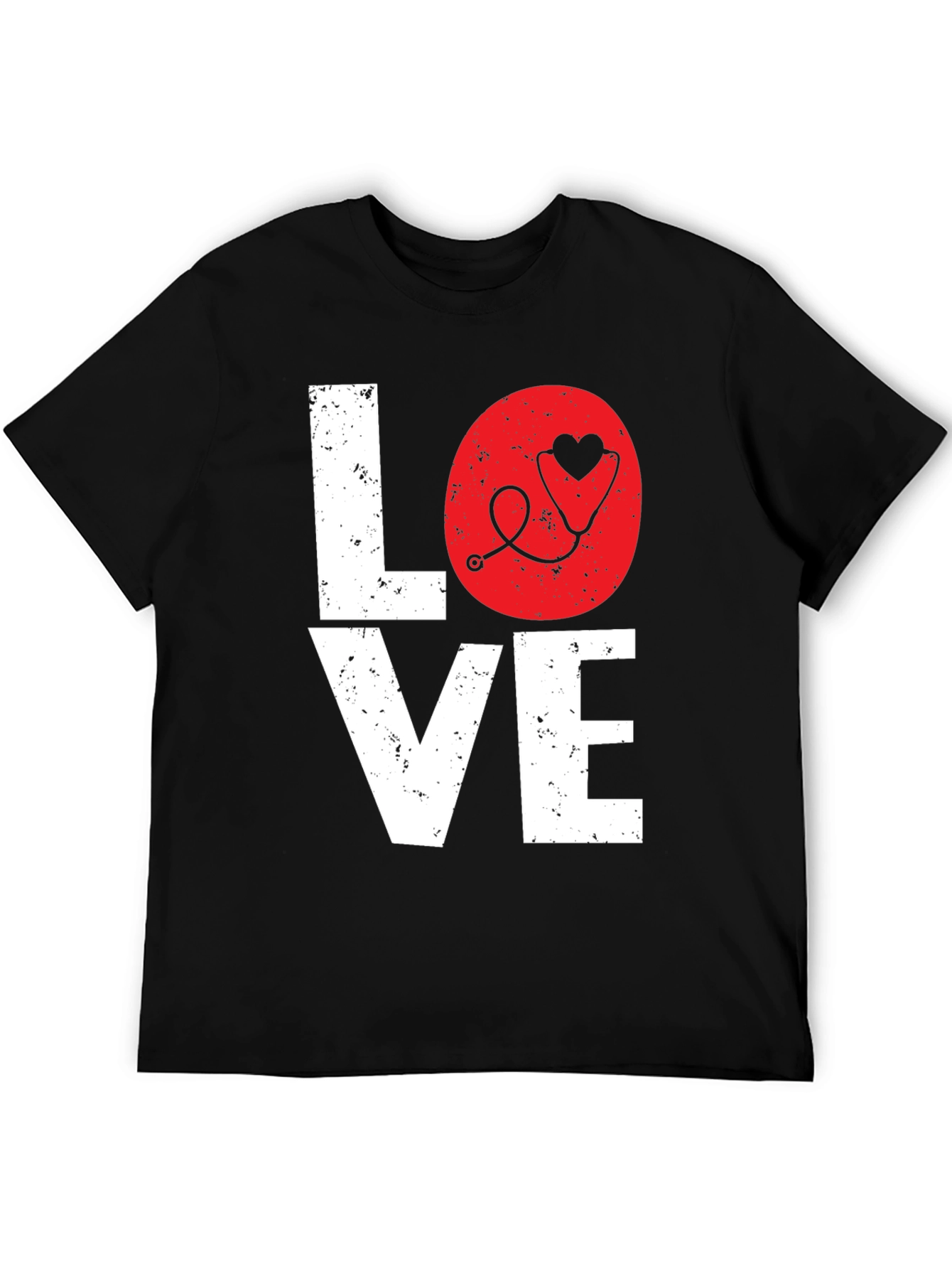 Love Nurse Stethoscope Heart Graphic Tee