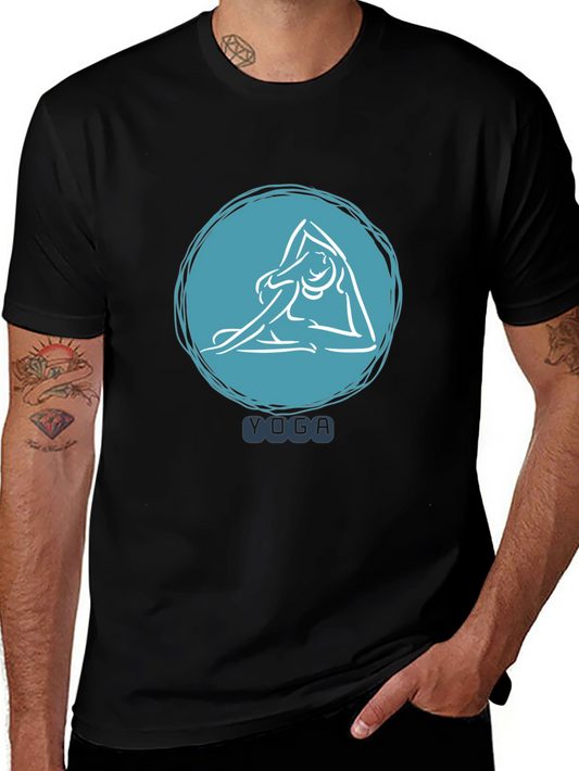 Yoga Pose T-Shirt - Black Relaxed Fit