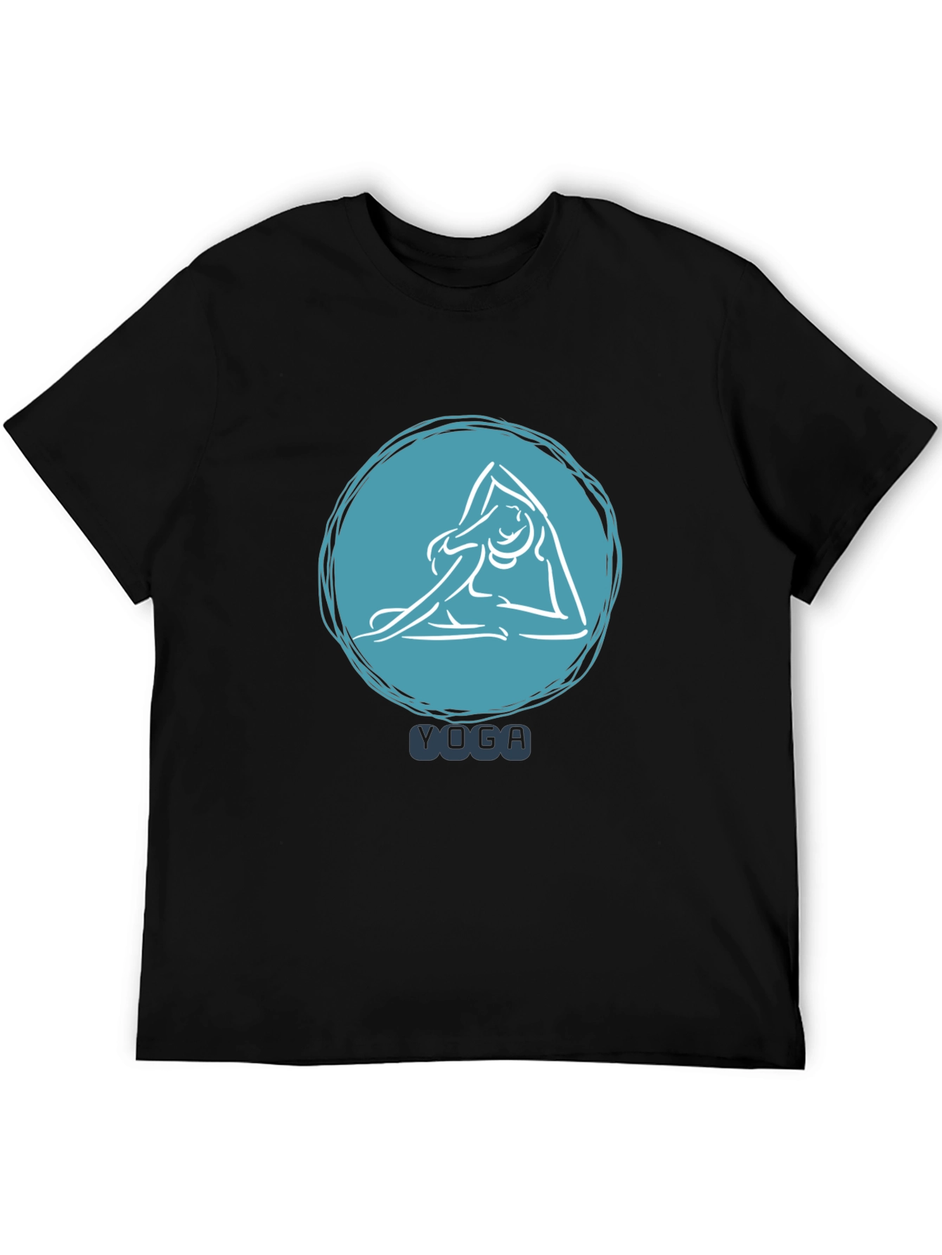 Yoga Pose T-Shirt - Black Relaxed Fit