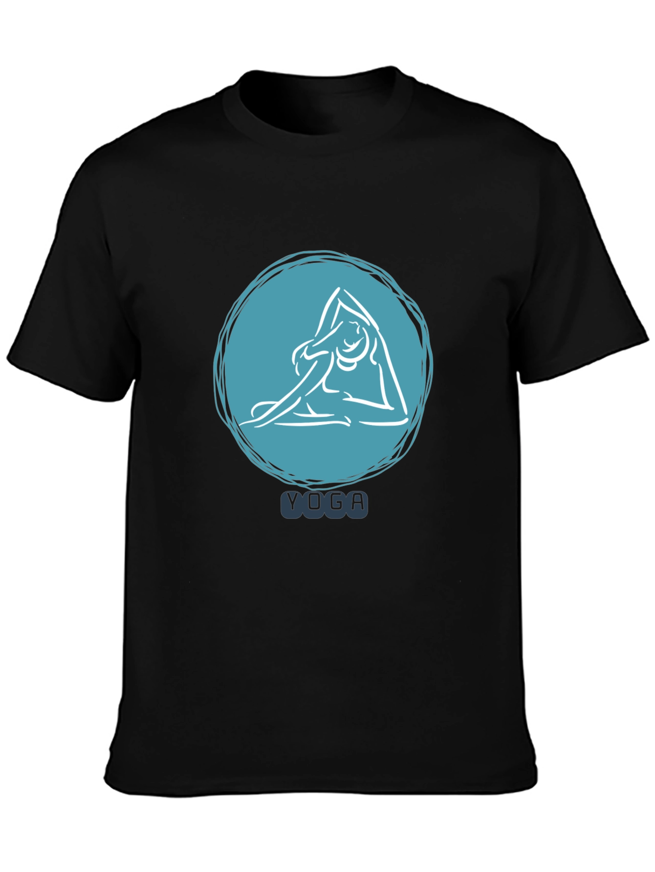Yoga Pose T-Shirt - Black Relaxed Fit
