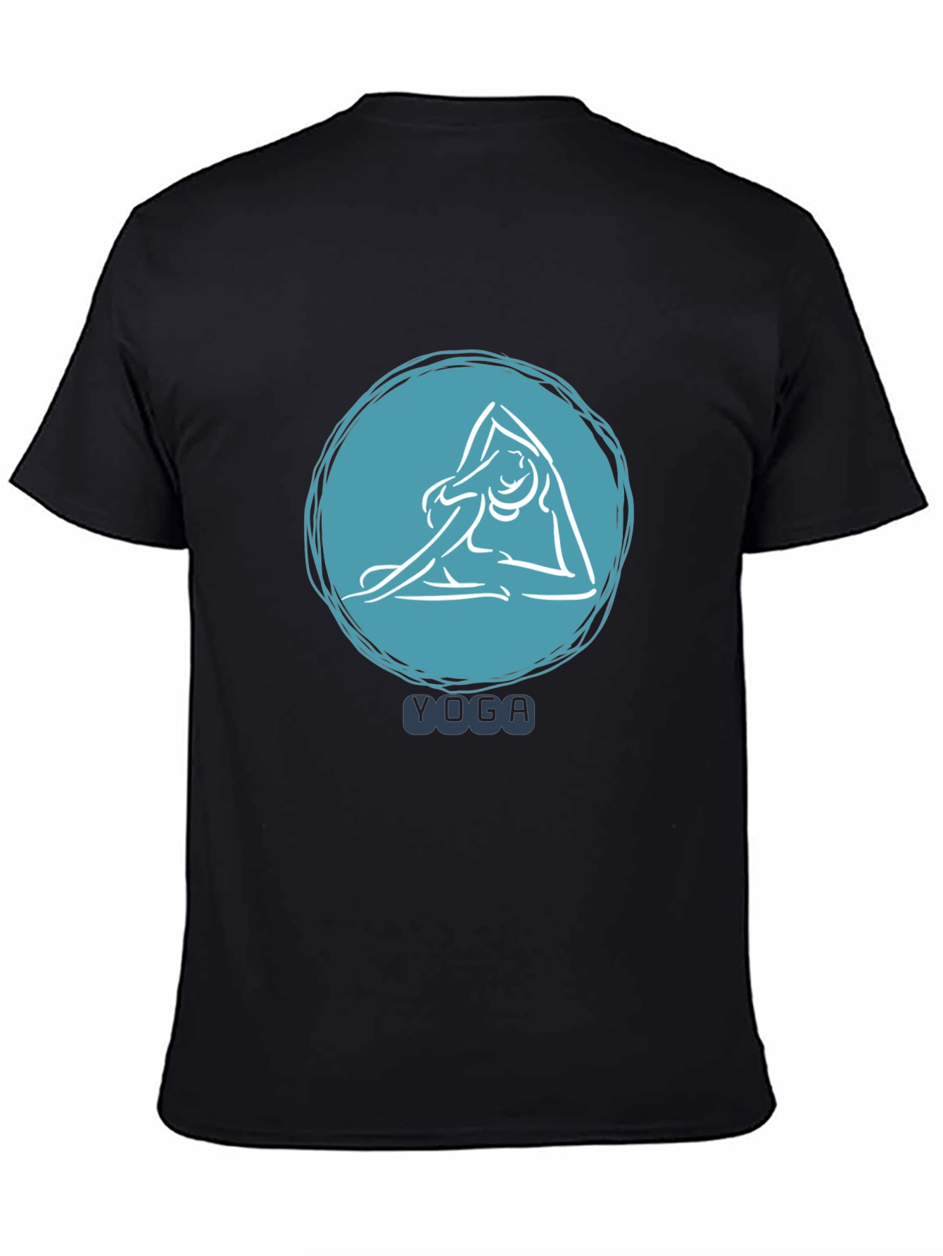 Yoga Pose T-Shirt - Black Relaxed Fit
