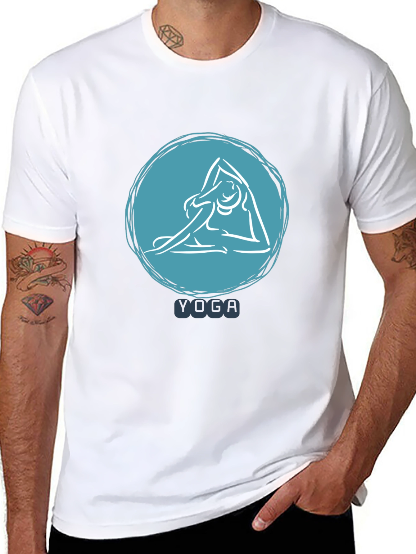 Yoga Pose T-Shirt - Black Relaxed Fit