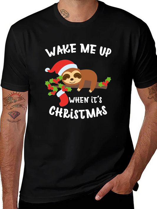 Wake Me Up When Its Christmas Sloth T-Shirt