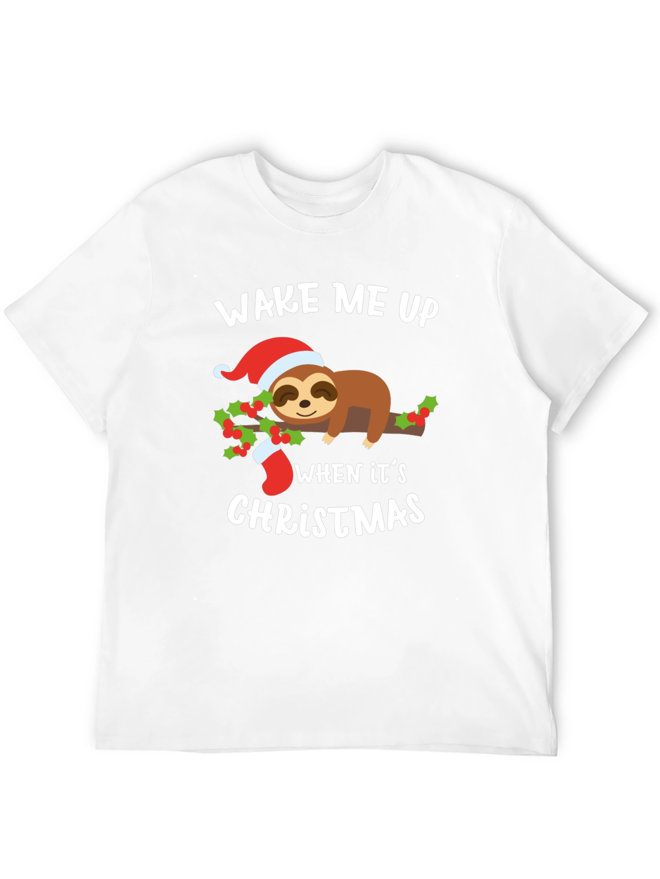 Wake Me Up When Its Christmas Sloth T-Shirt