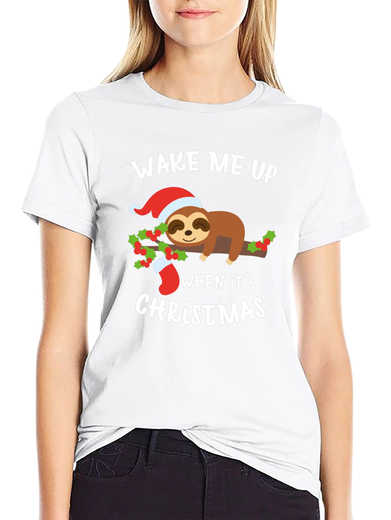 Wake Me Up When Its Christmas Sloth T-Shirt