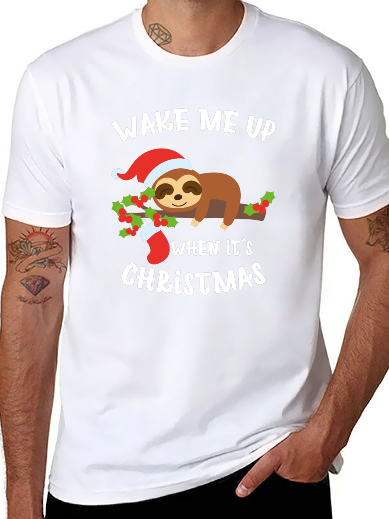 Wake Me Up When Its Christmas Sloth T-Shirt