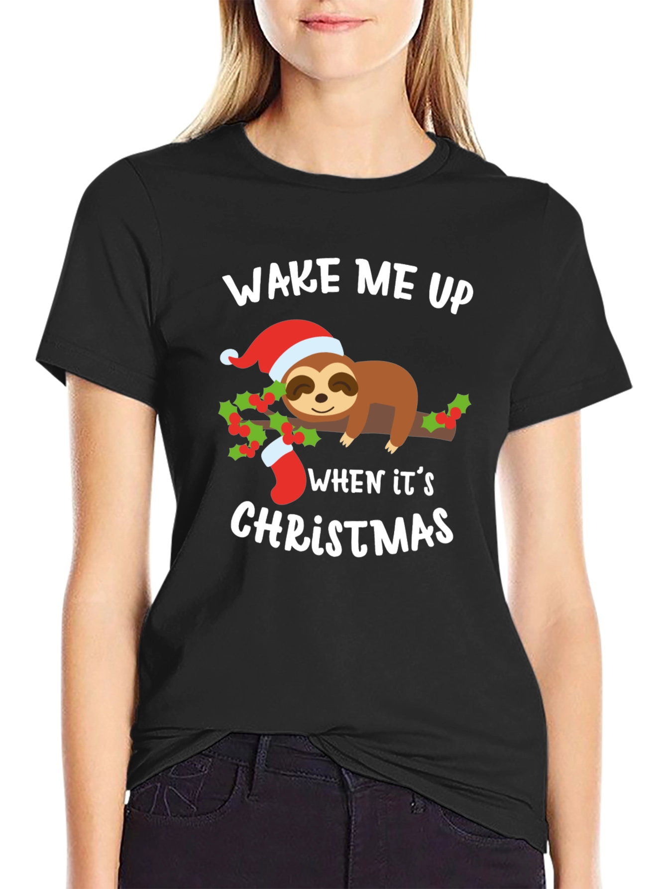 Wake Me Up When Its Christmas Sloth T-Shirt