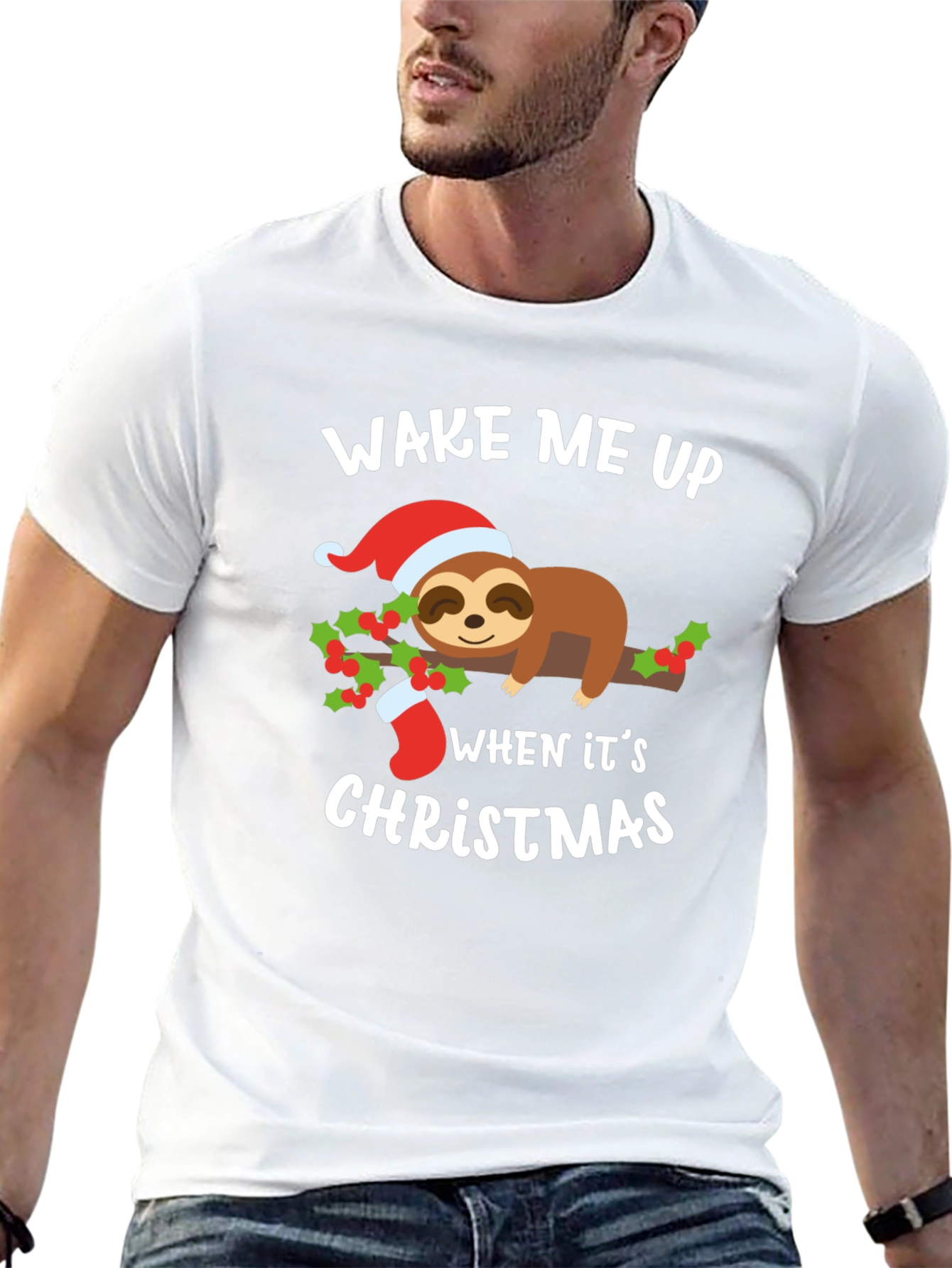 Wake Me Up When Its Christmas Sloth T-Shirt