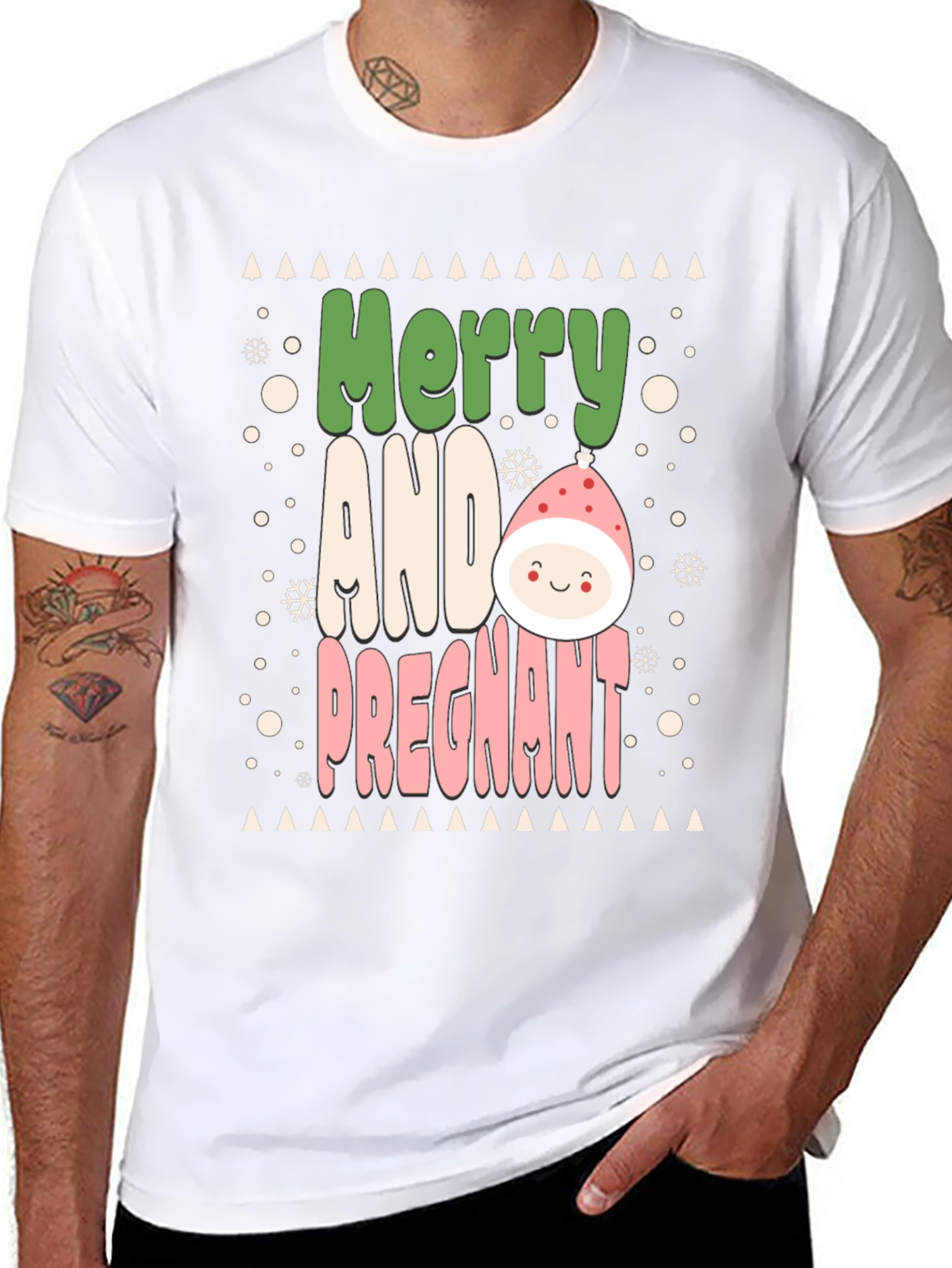 Merry and Pregnant Christmas Tee