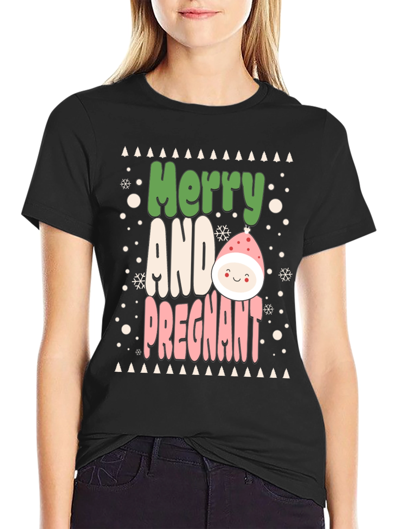 Merry and Pregnant Christmas Tee