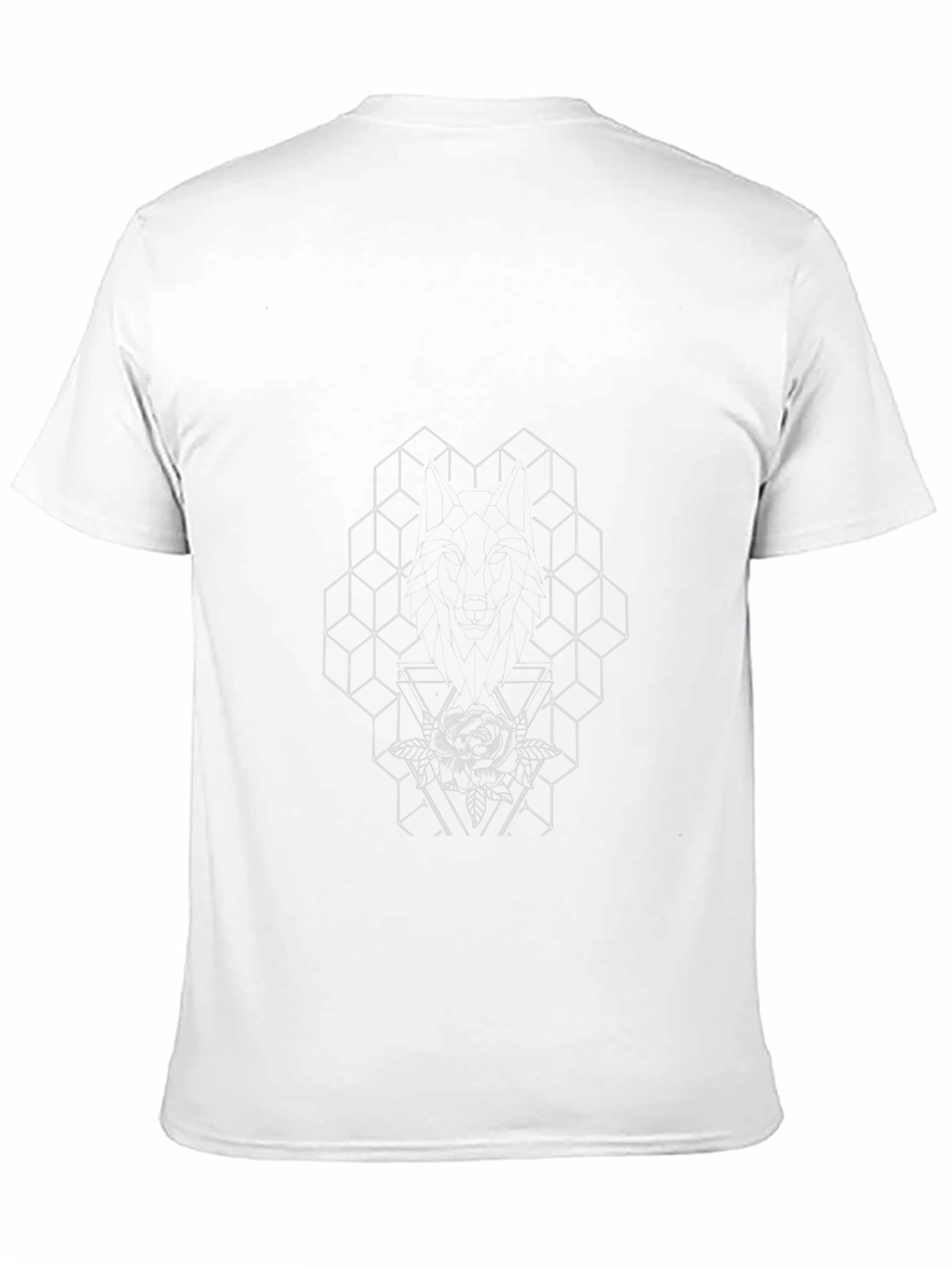Geometric Rose Graphic Black T-Shirt