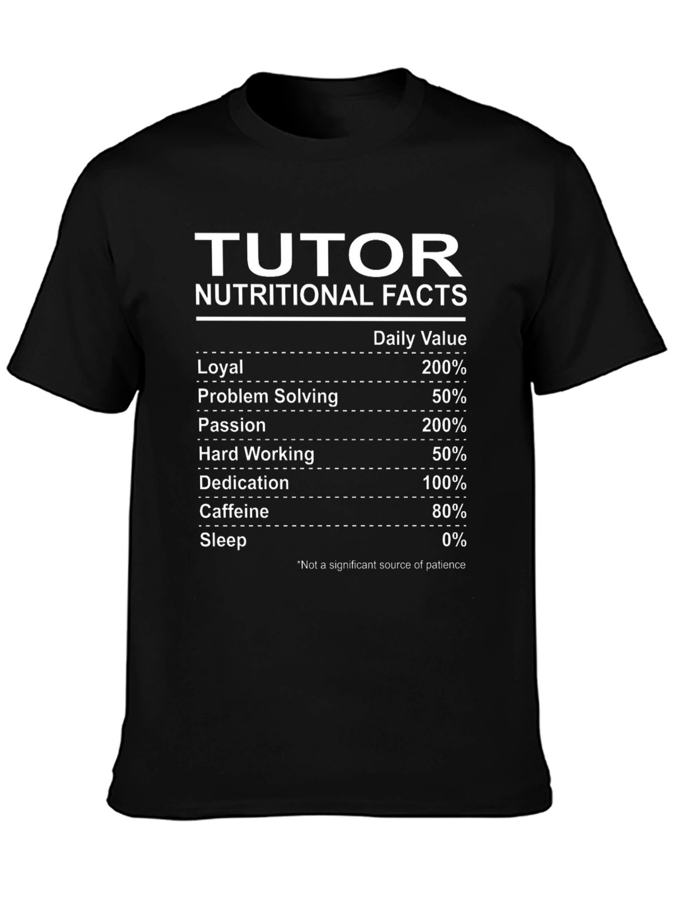Tutor Nutritional Facts Graphic Tee