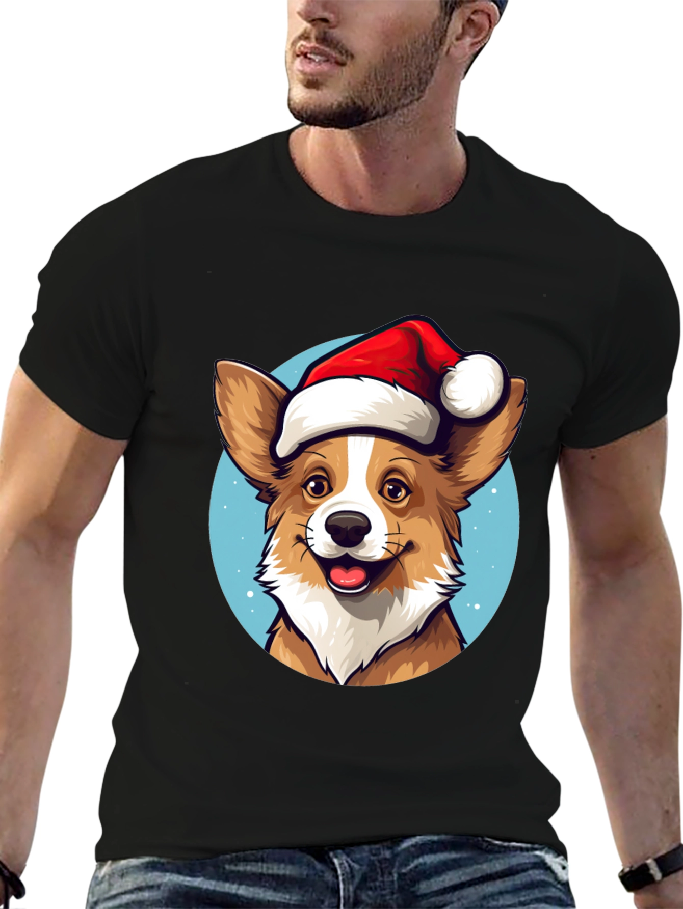 Festive Corgi Christmas T-Shirt