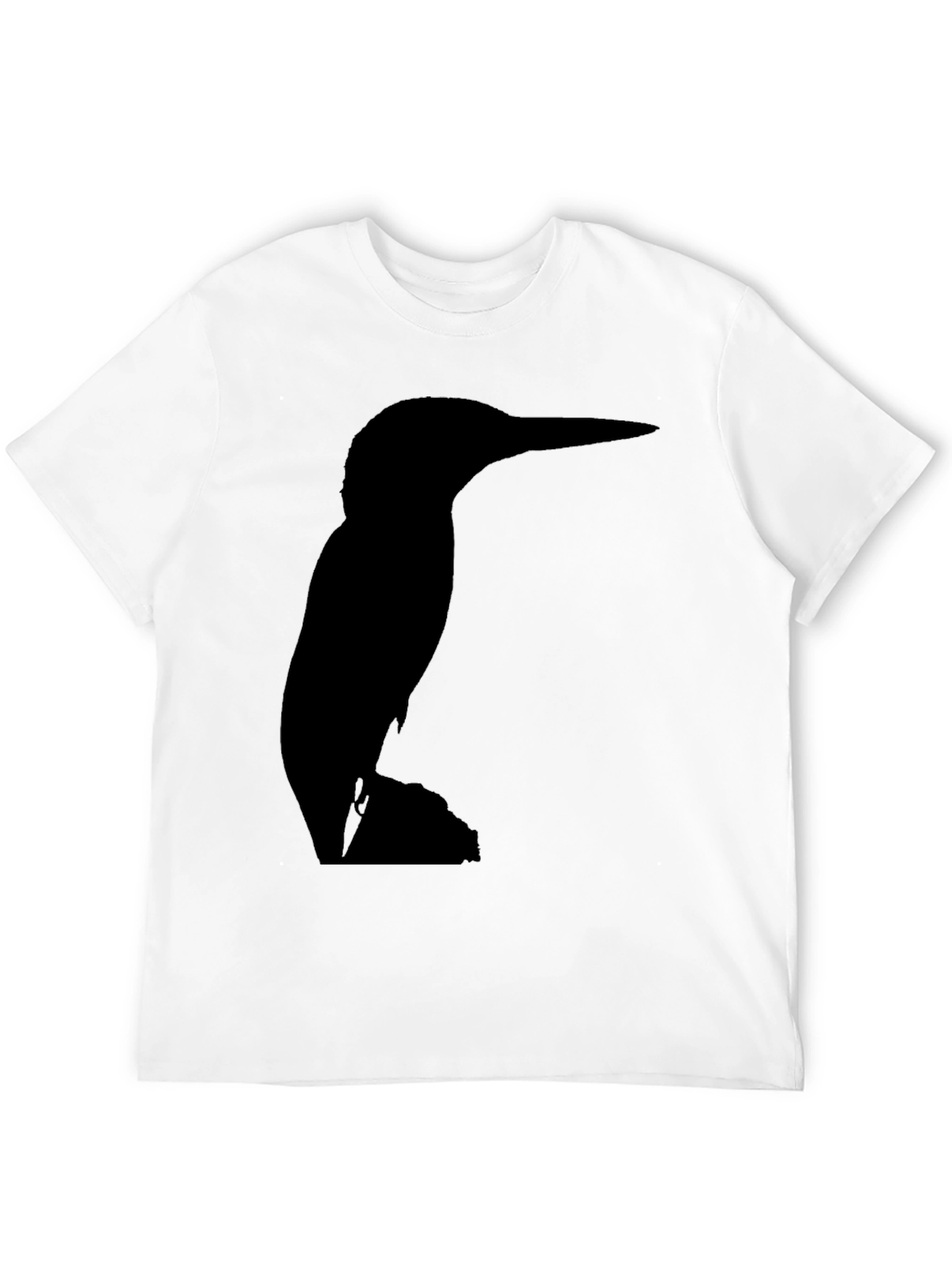 Kingfisher Bird Silhouette Black T-Shirt