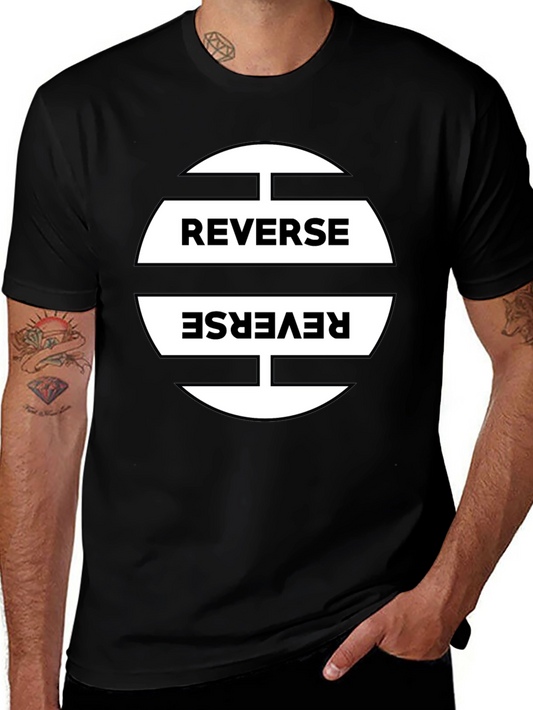 Reverse Graphic Print Black T-Shirt
