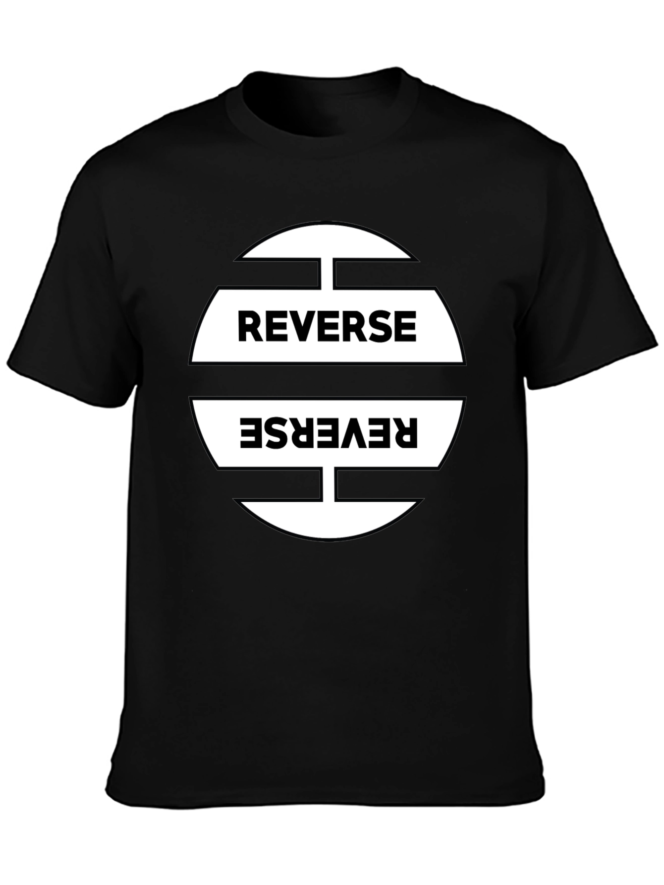 Reverse Graphic Print Black T-Shirt