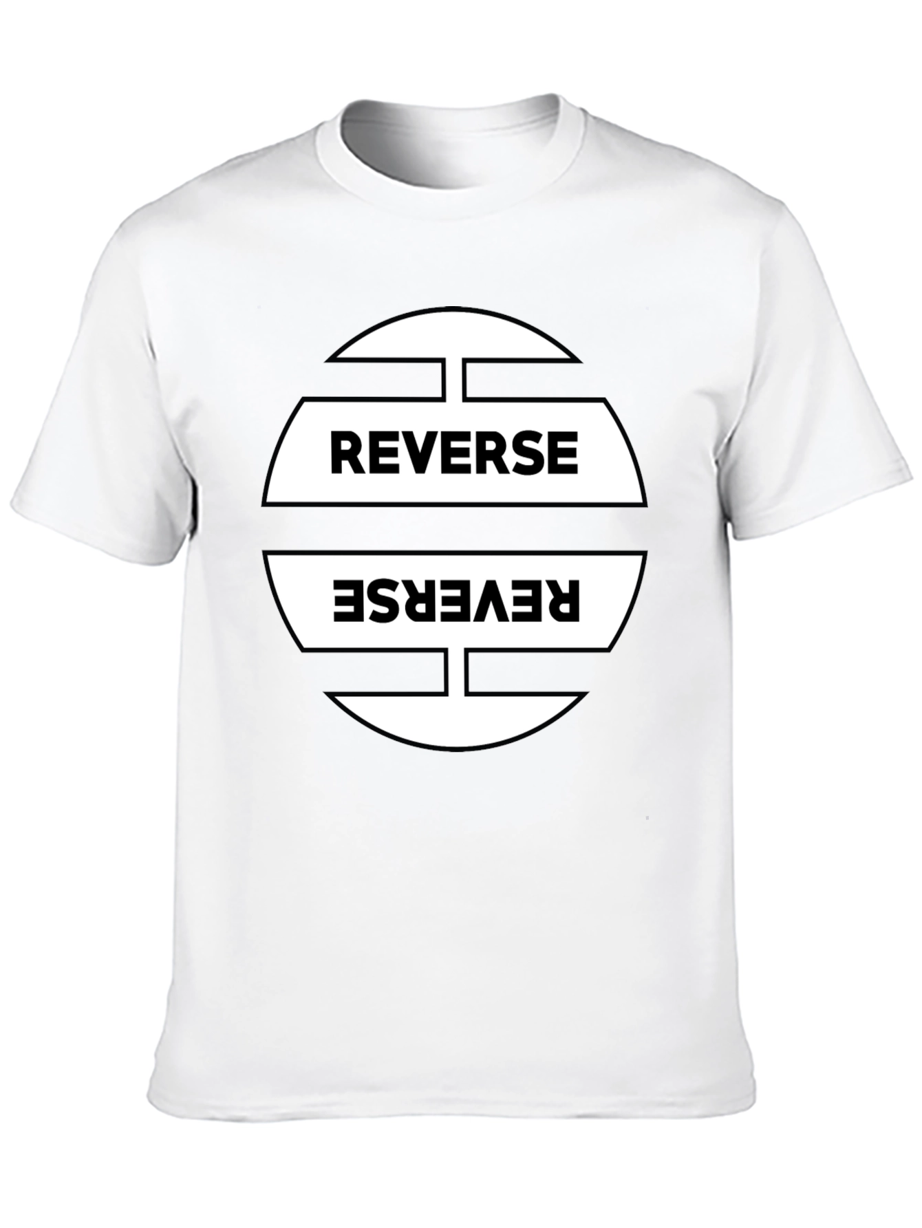 Reverse Graphic Print Black T-Shirt