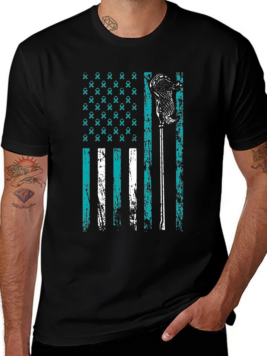 Lacrosse Awareness Flag Graphic Tee