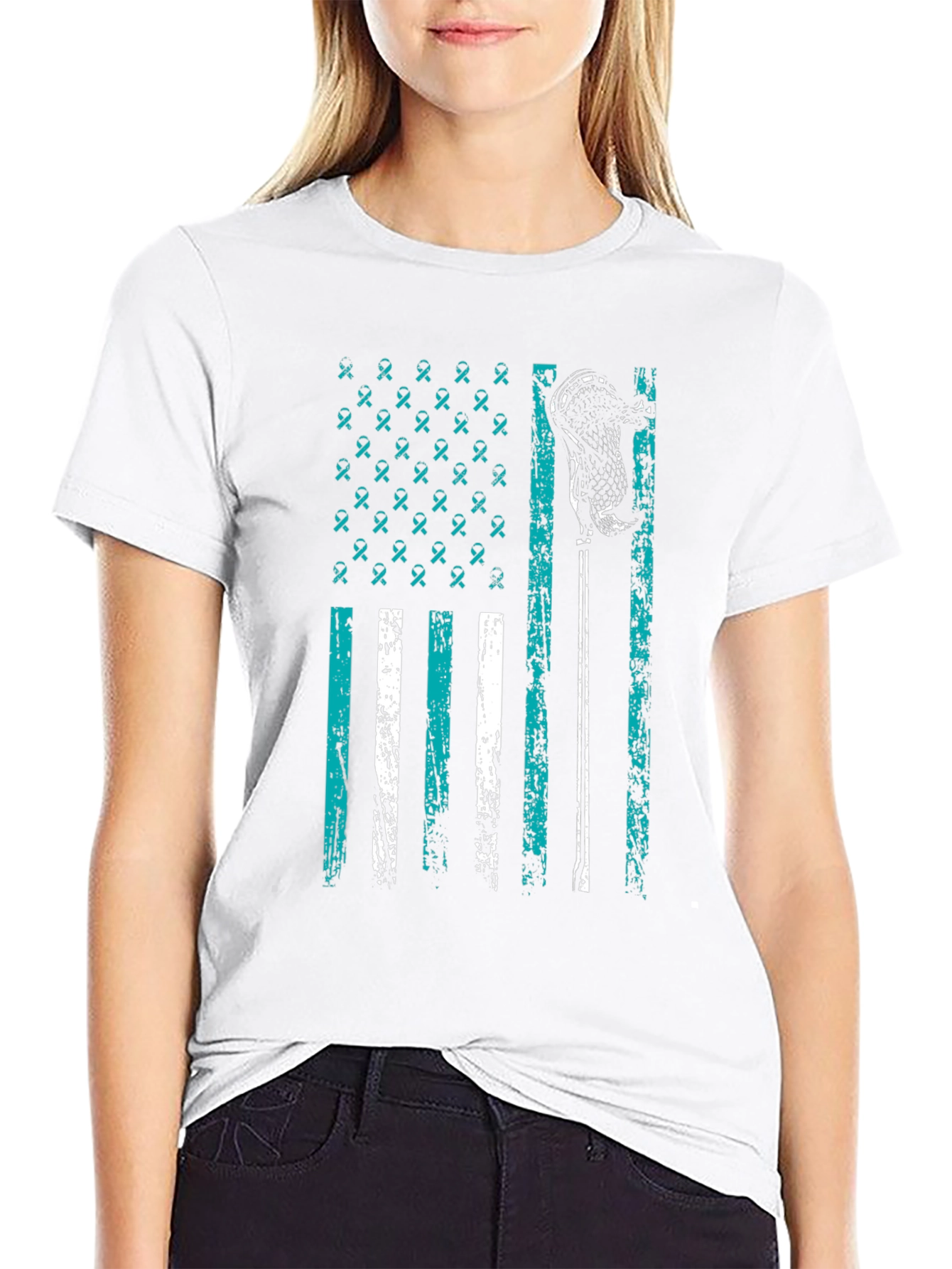 Lacrosse Awareness Flag Graphic Tee