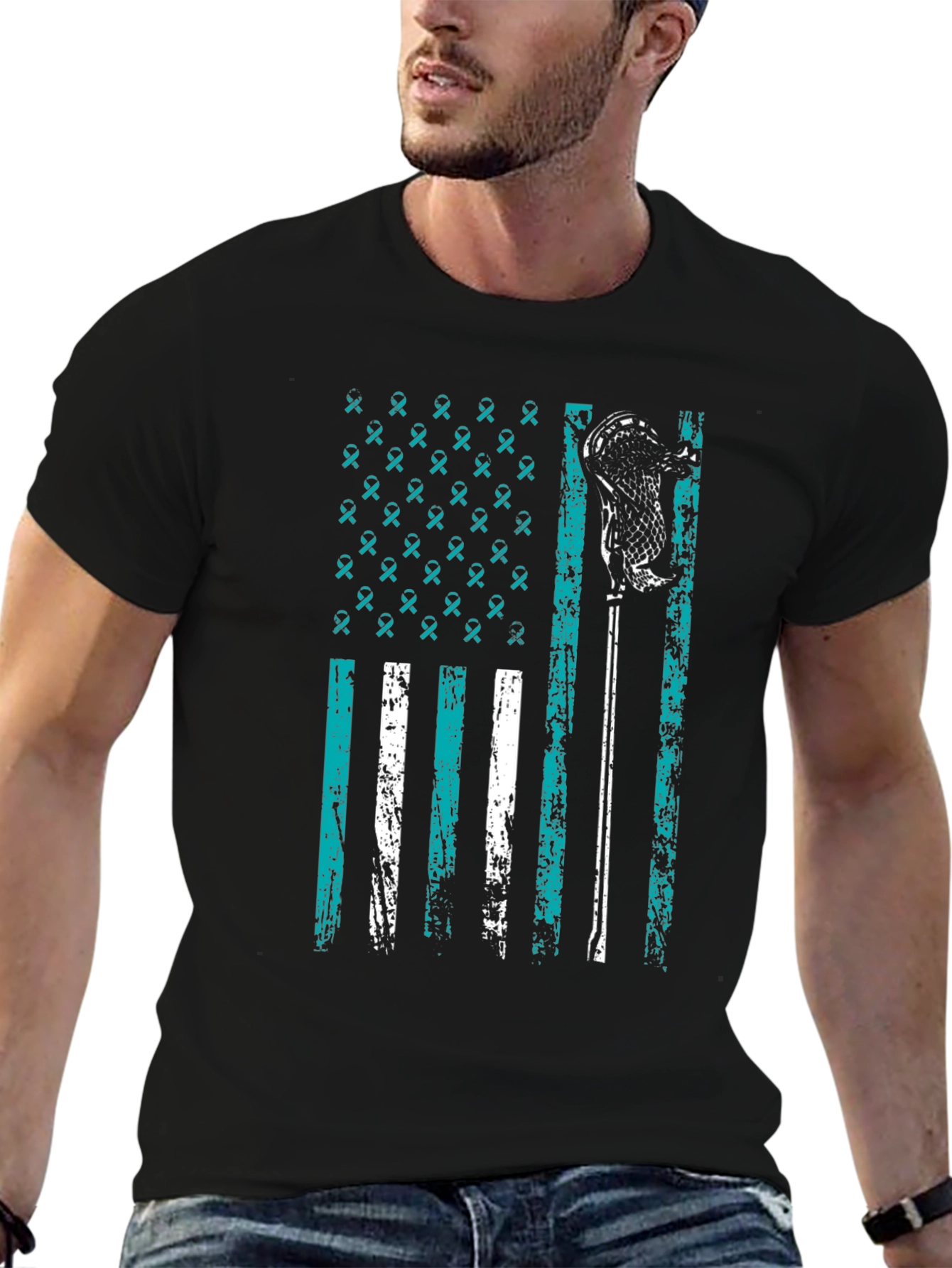 Lacrosse Awareness Flag Graphic Tee