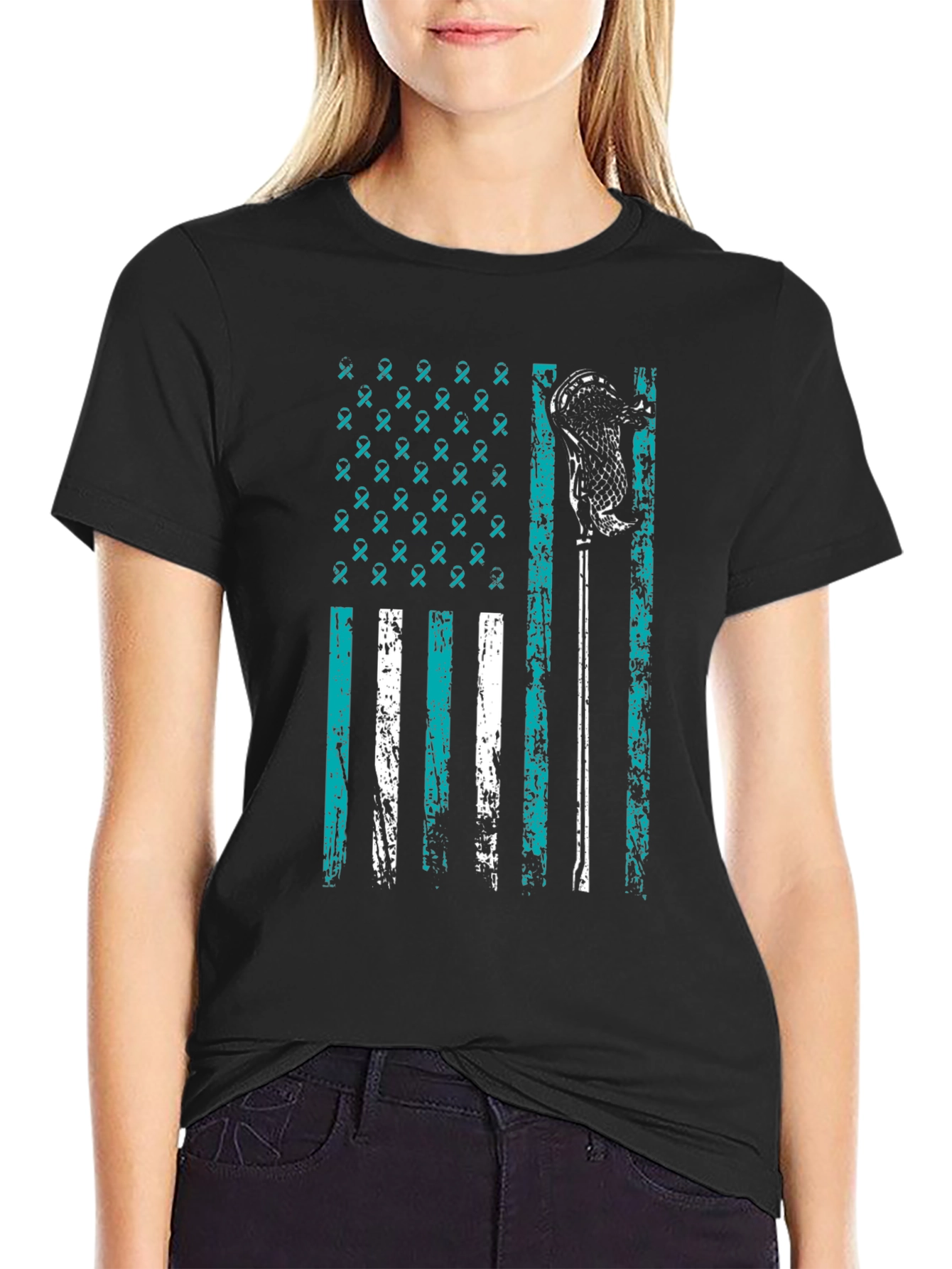 Lacrosse Awareness Flag Graphic Tee