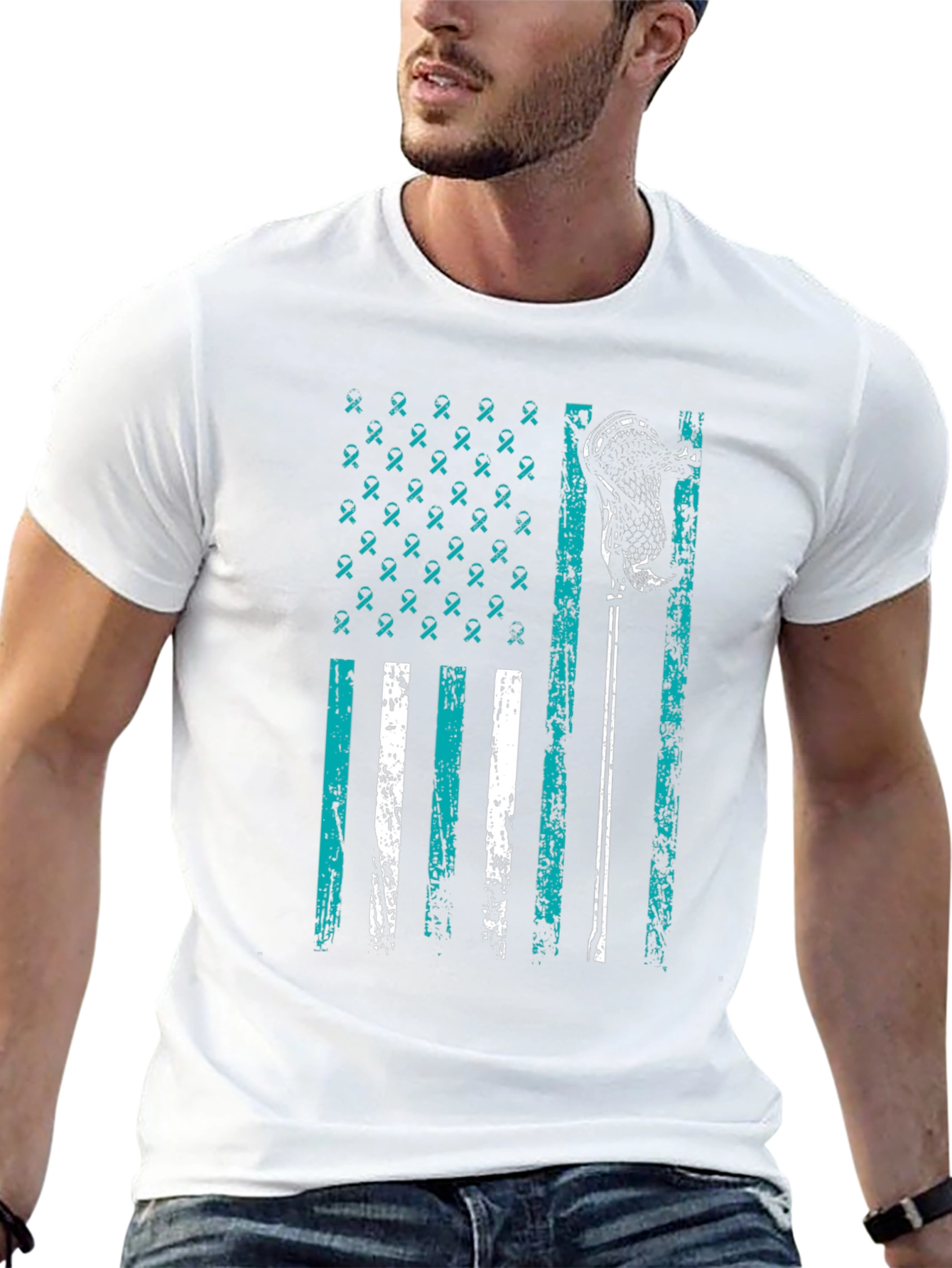 Lacrosse Awareness Flag Graphic Tee
