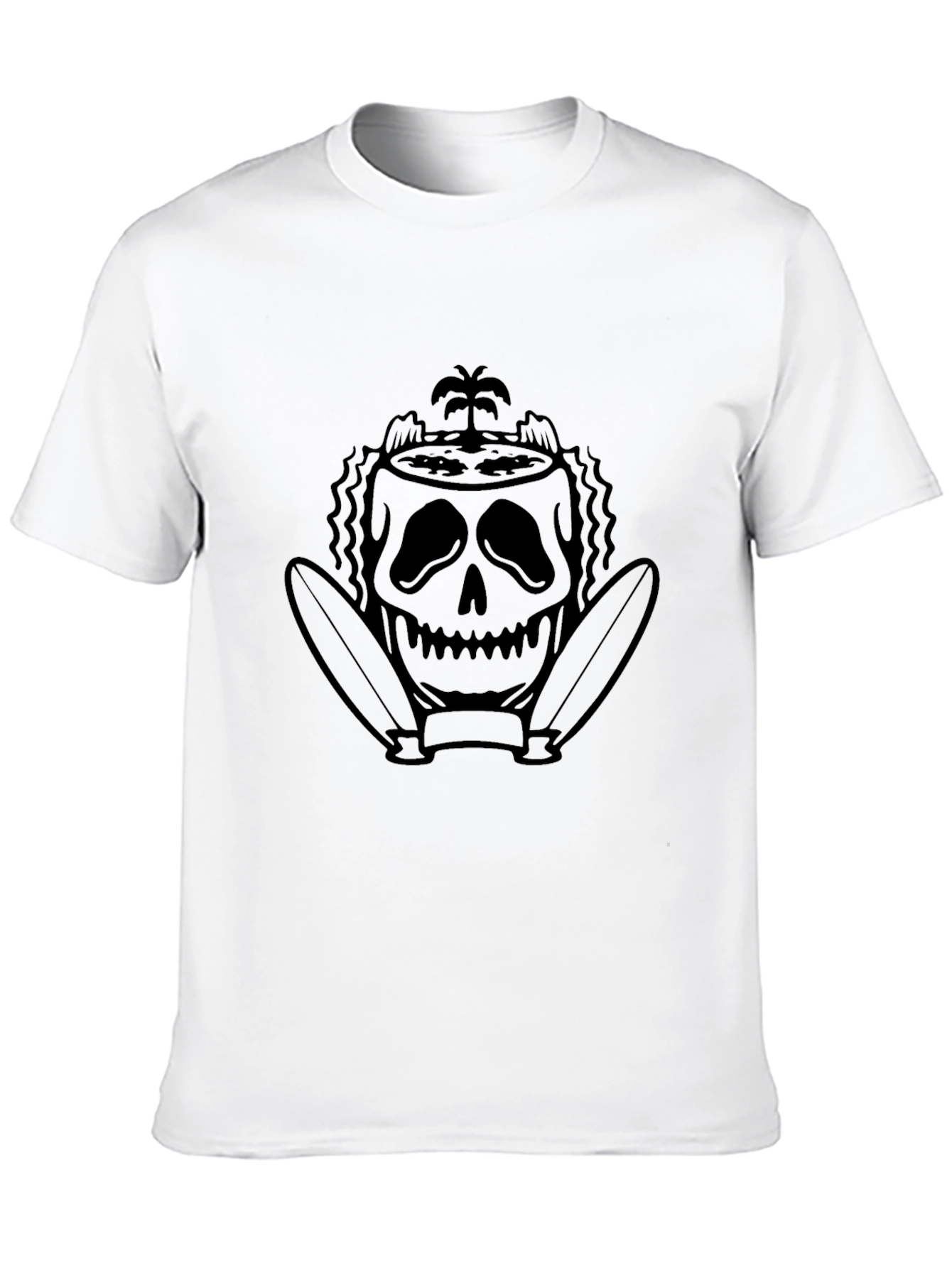 Skull Island Surf T-Shirt -  Black Graphic Tee