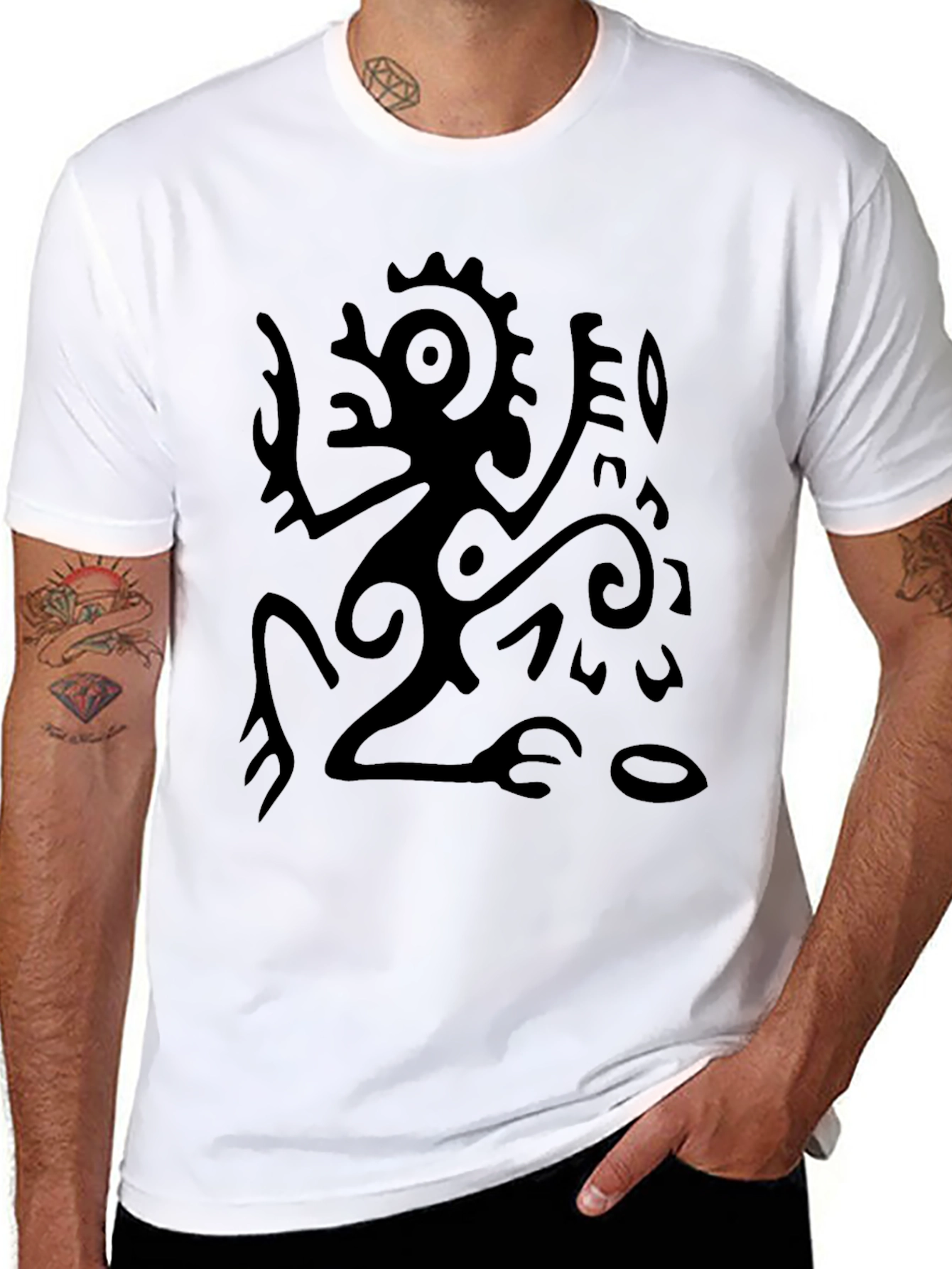 Aztec Glyph Graphic Black T-Shirt