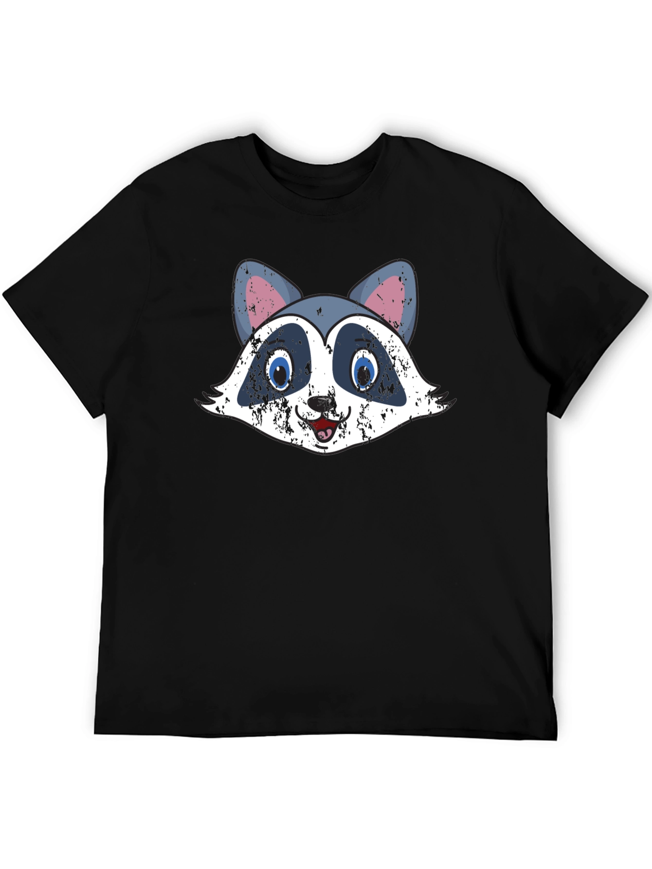 Funny Raccoon Graphic Tee - Distressed Style