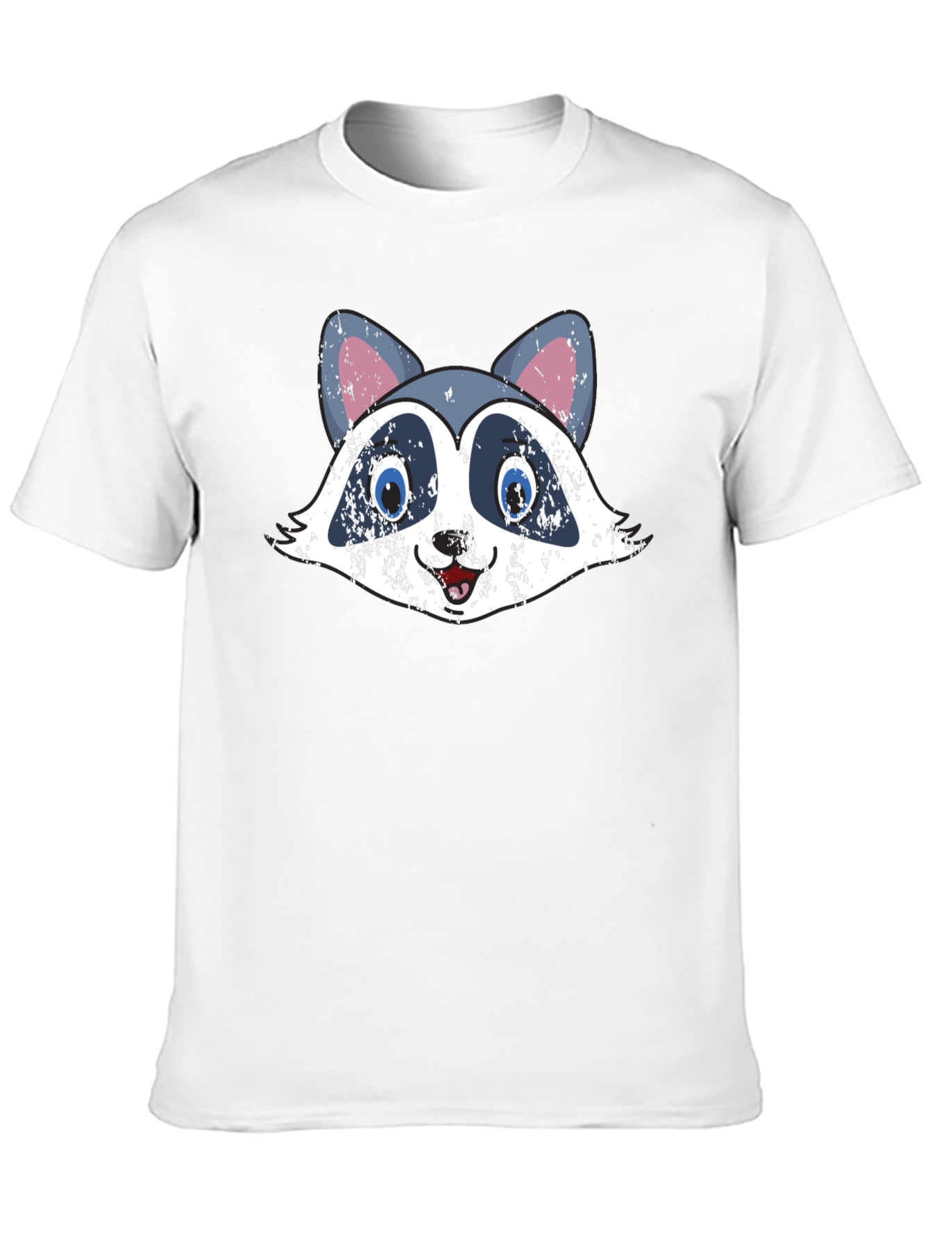 Funny Raccoon Graphic Tee - Distressed Style