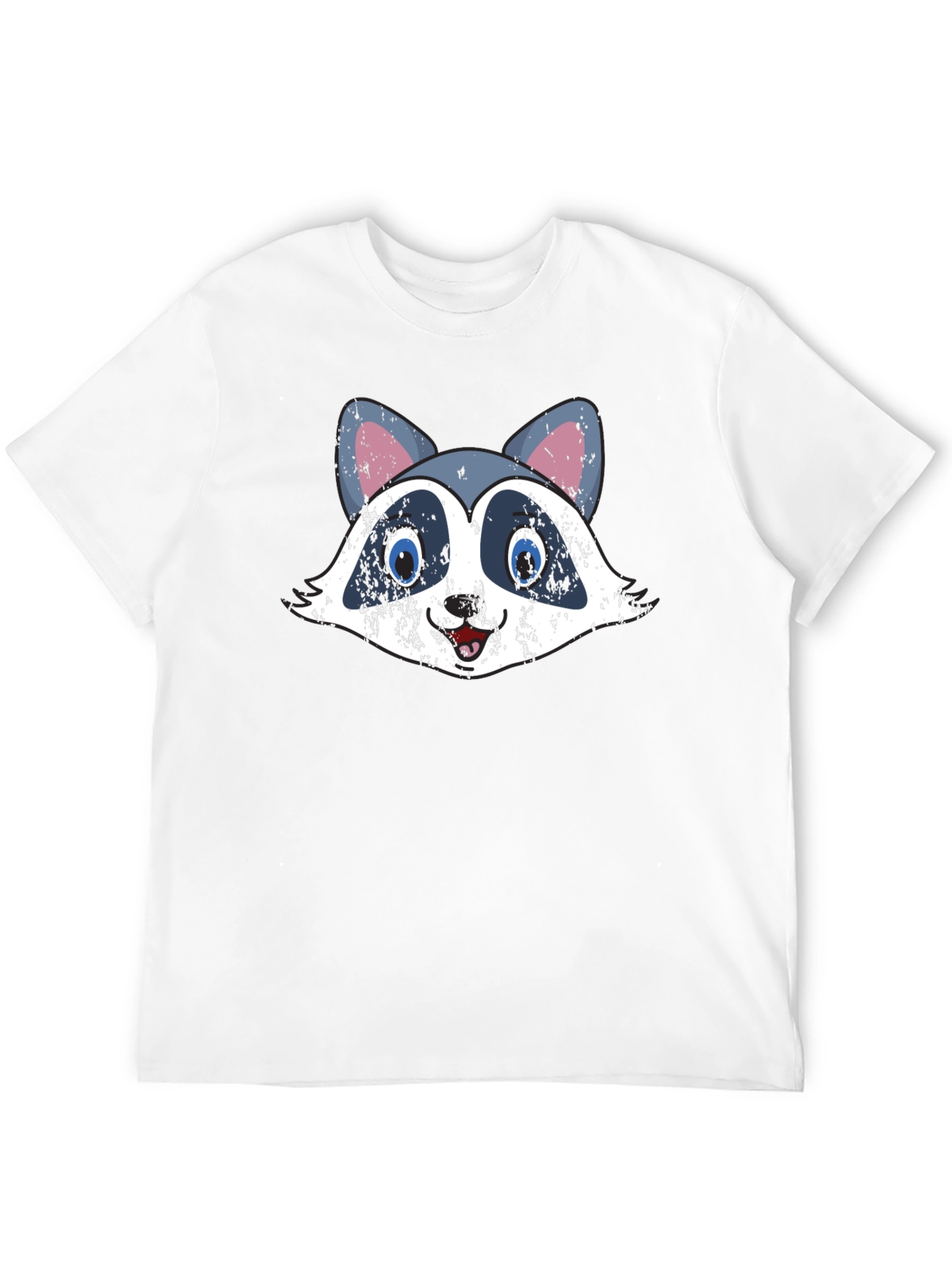 Funny Raccoon Graphic Tee - Distressed Style