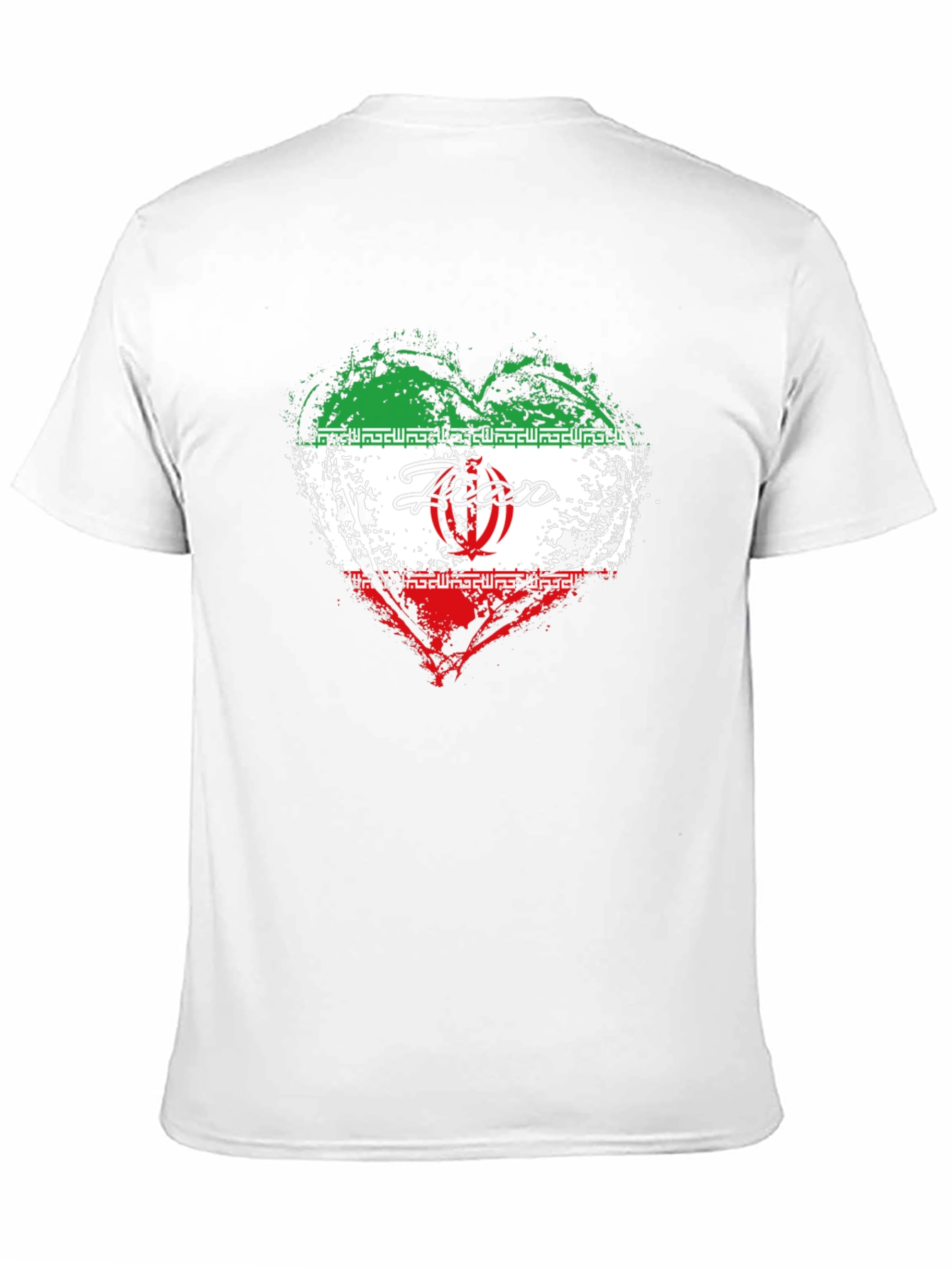 Iran Flag Heart T-Shirt - Black