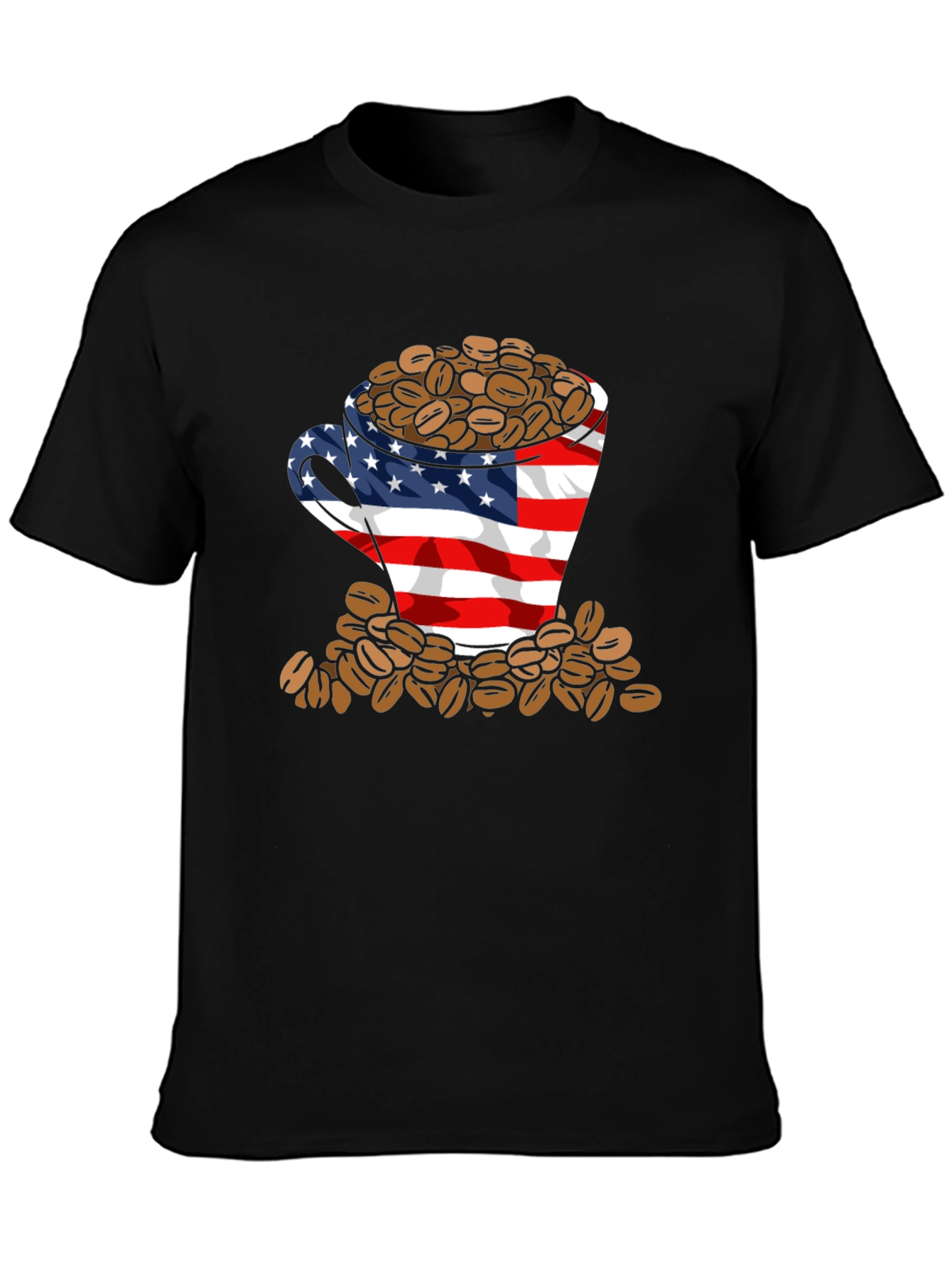 American Flag Coffee Bean T-Shirt