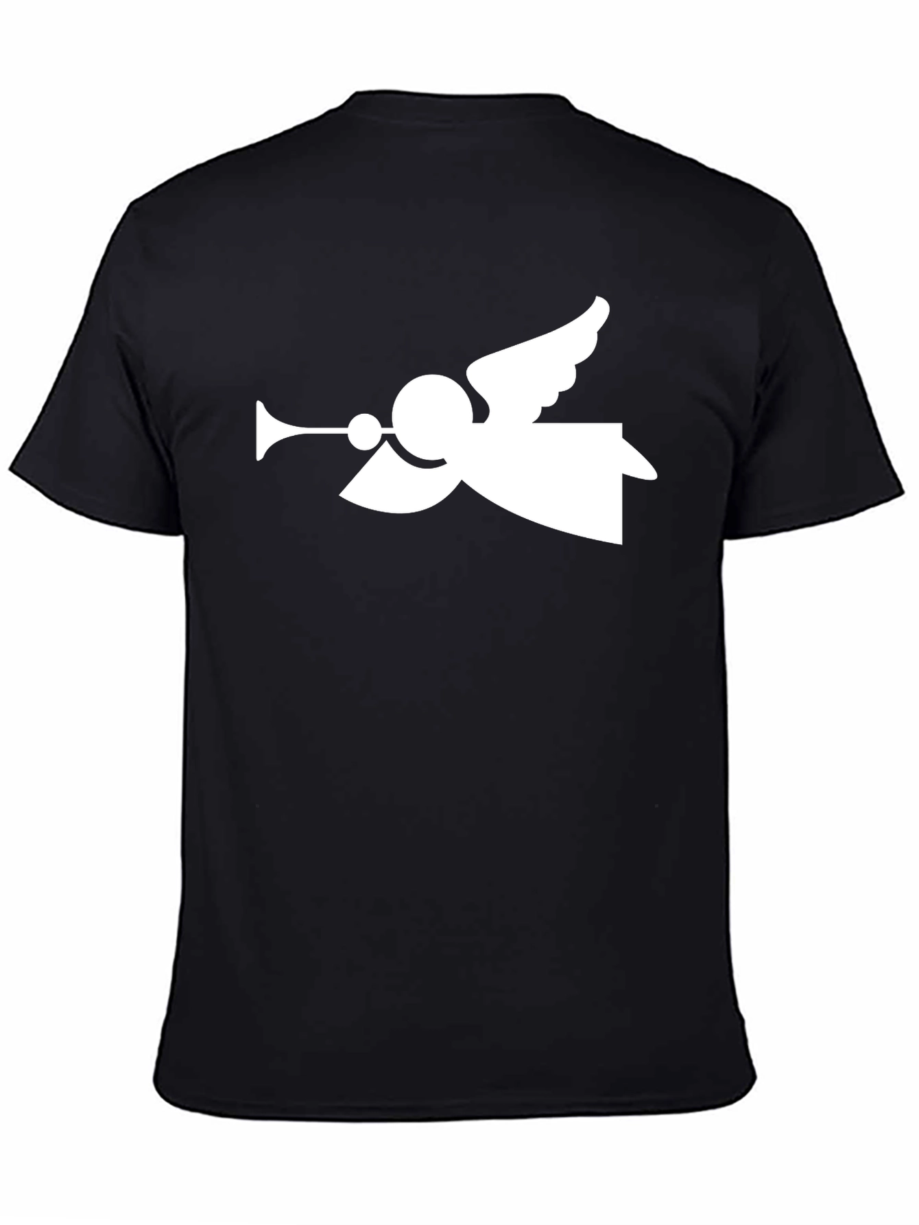 Angel Trumpet Graphic Tee - Stylish Black T-Shirt