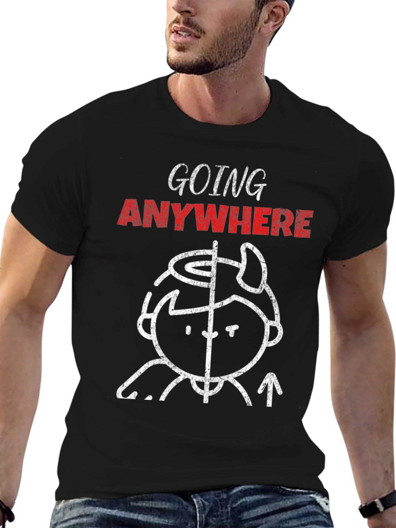 Going Anywhere Graphic Tee - Unisex Black T-Shirt