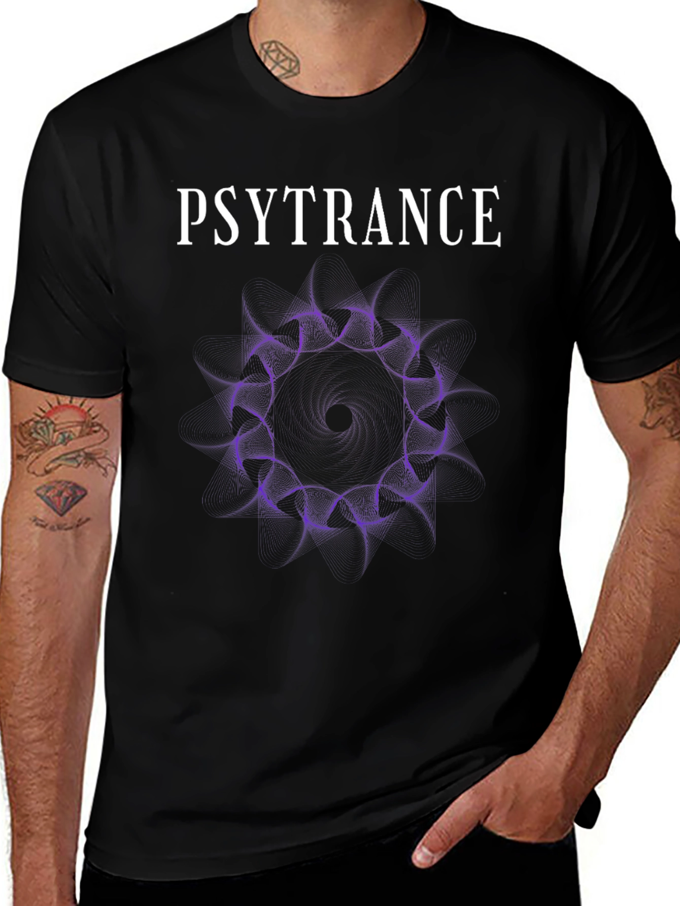 Psytrance Graphic Tee - Abstract Purple Design