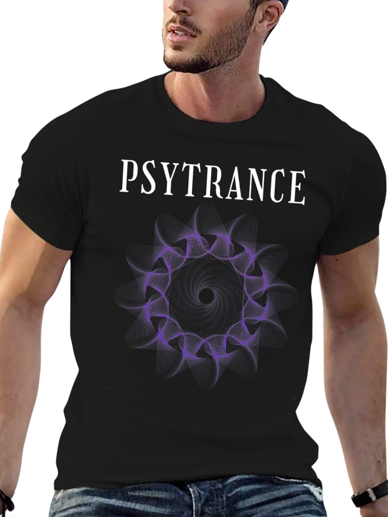 Psytrance Graphic Tee - Abstract Purple Design