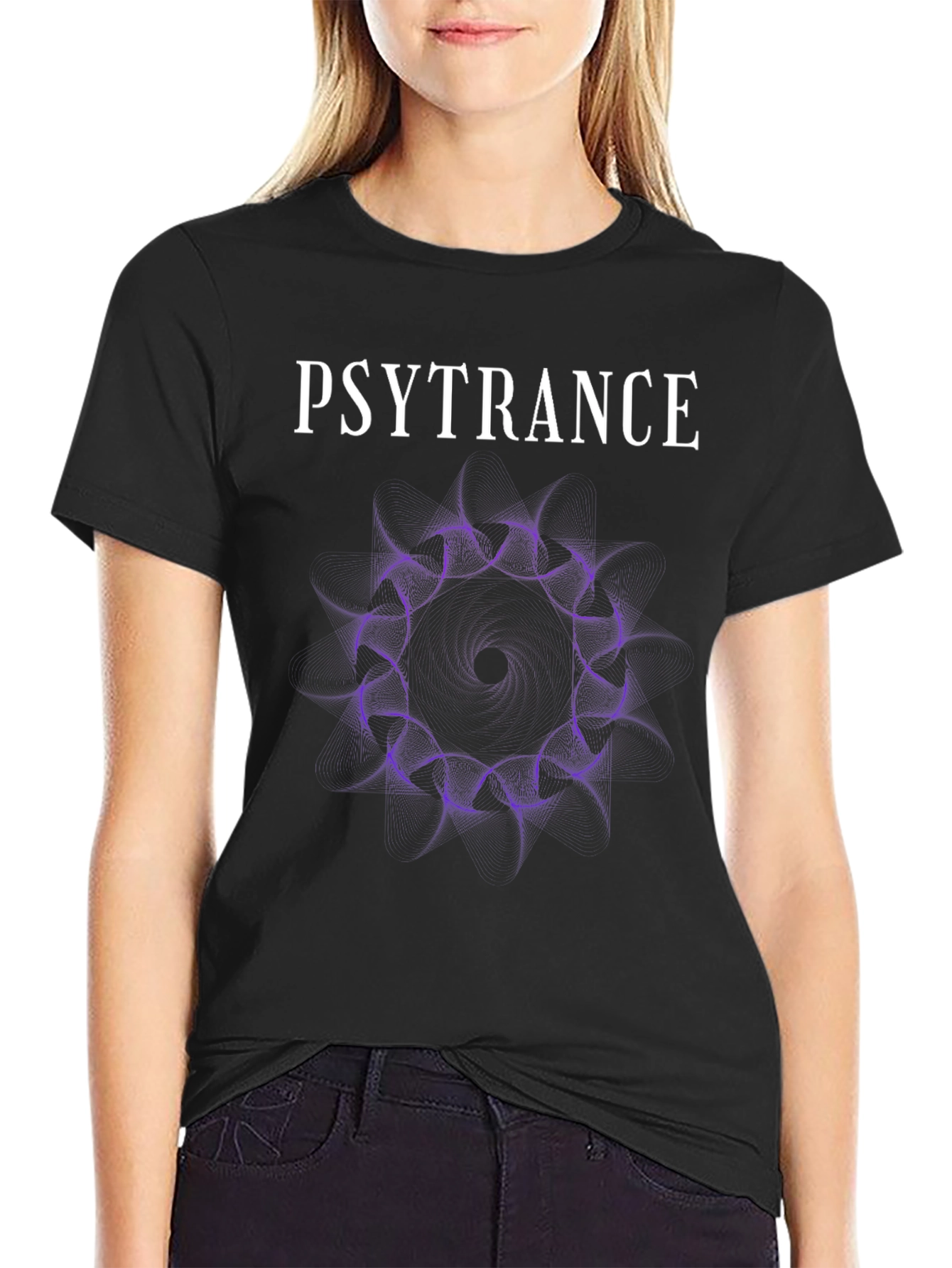 Psytrance Graphic Tee - Abstract Purple Design