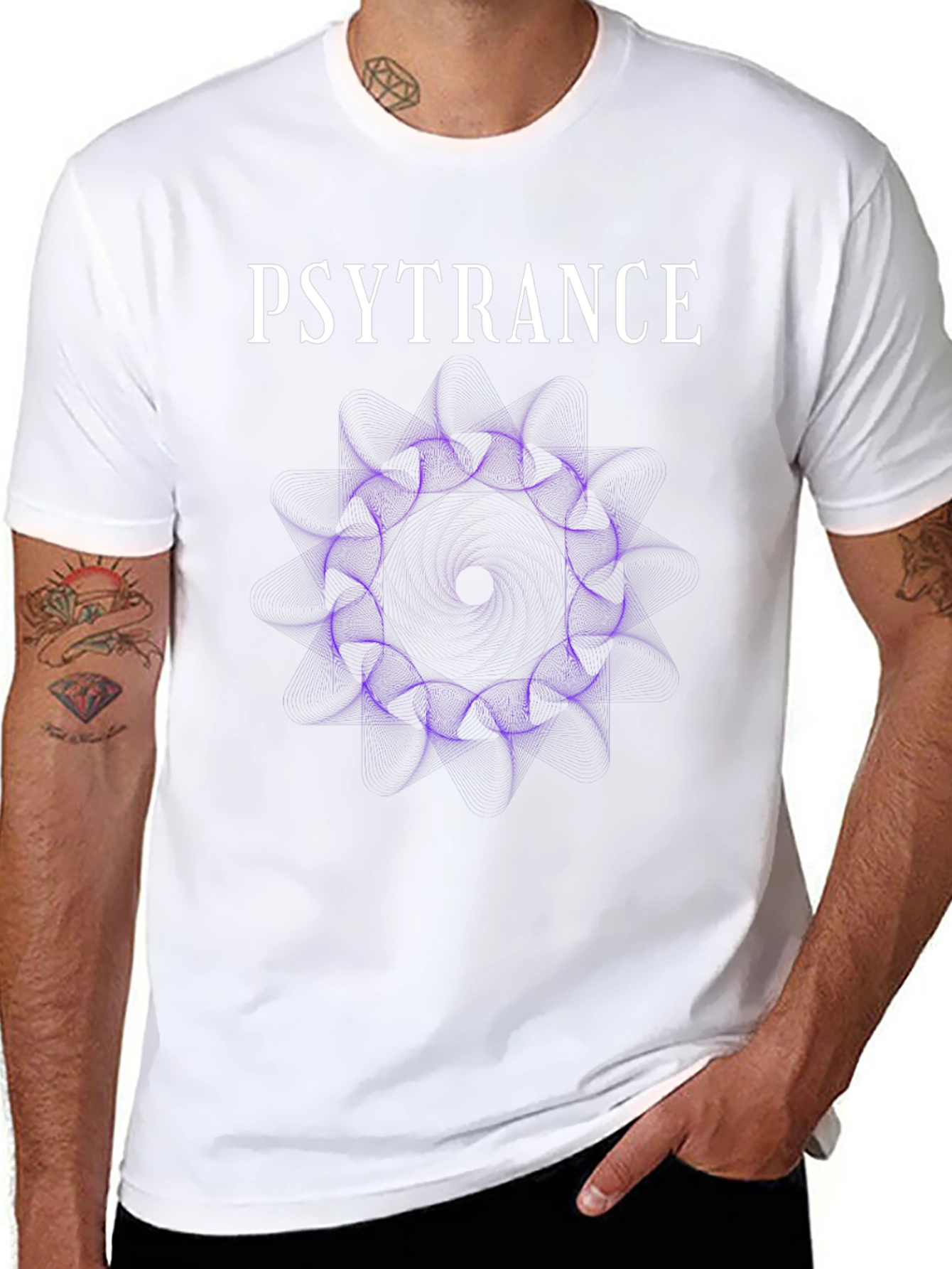 Psytrance Graphic Tee - Abstract Purple Design