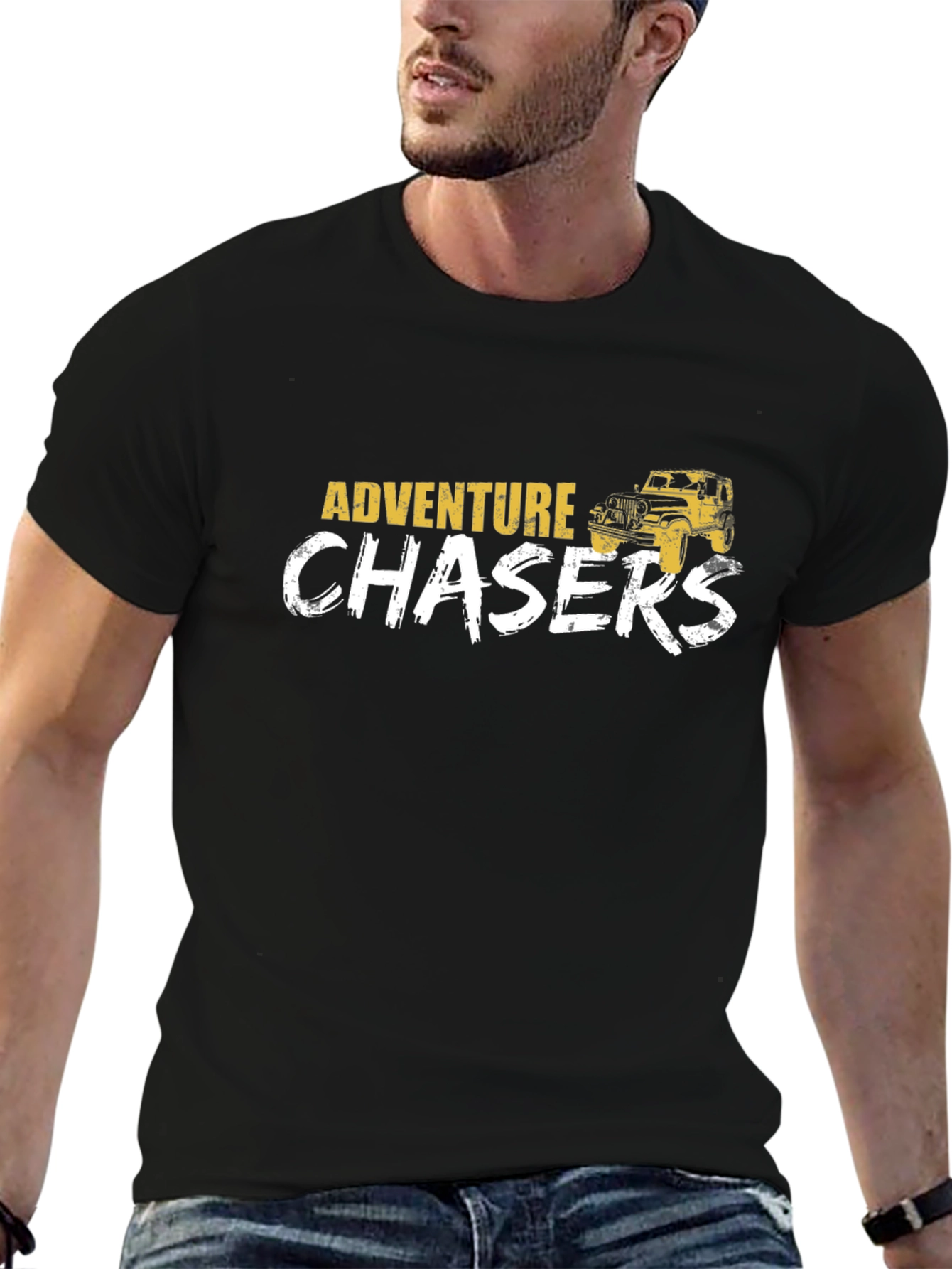 Adventure Chasers Black Graphic T-Shirt