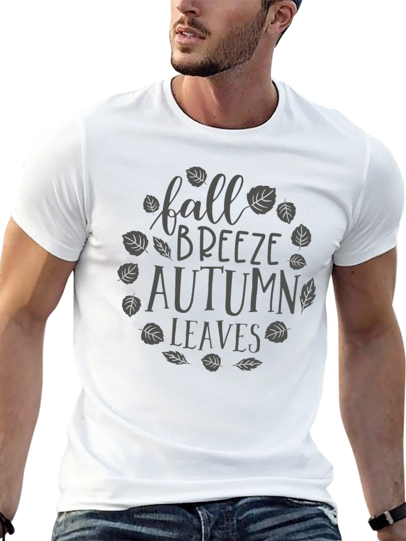Fall Breeze Autumn Leaves Graphic T-Shirt