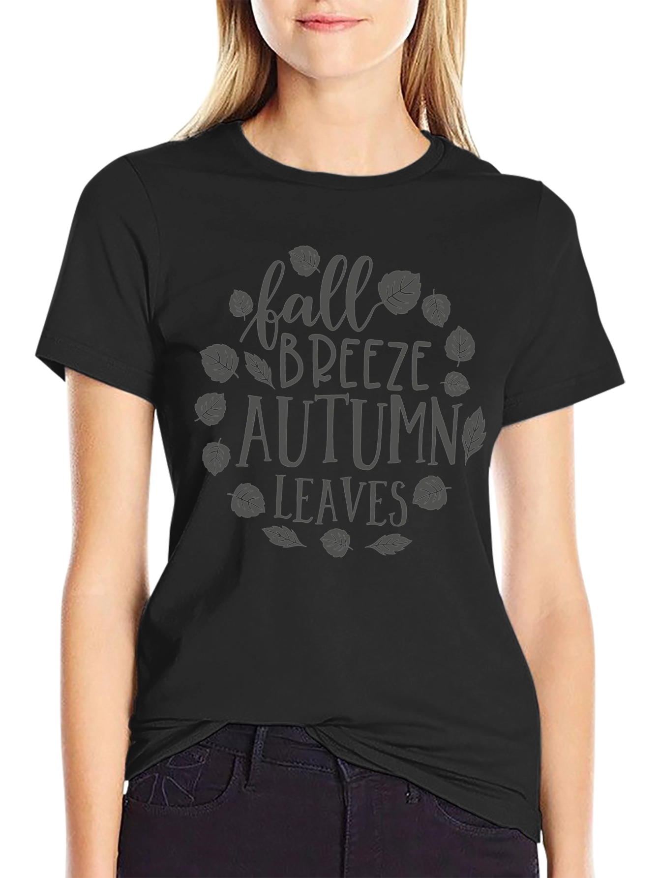 Fall Breeze Autumn Leaves Graphic T-Shirt