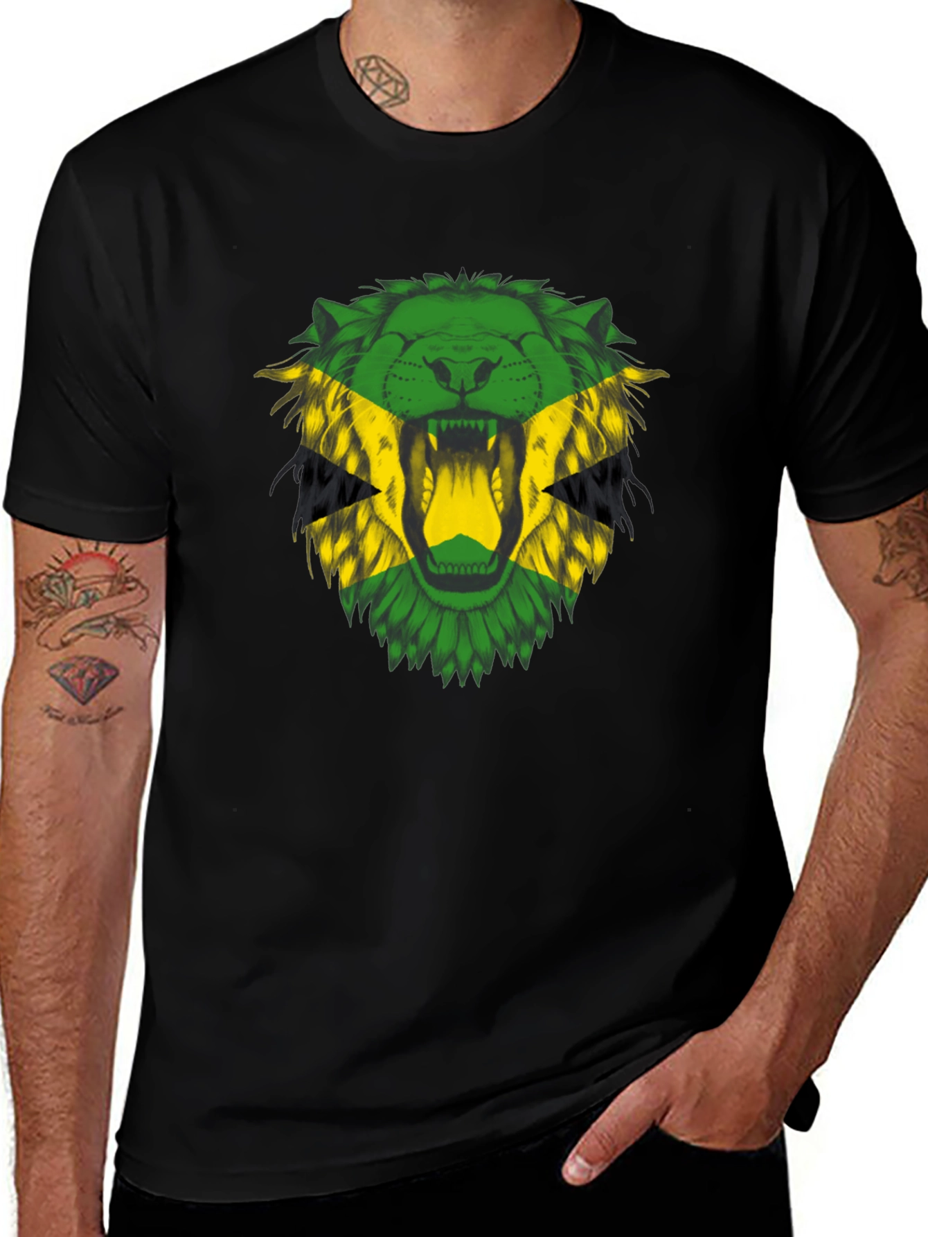 Jamaican Lion T-Shirt - Bold Rasta Reggae Style