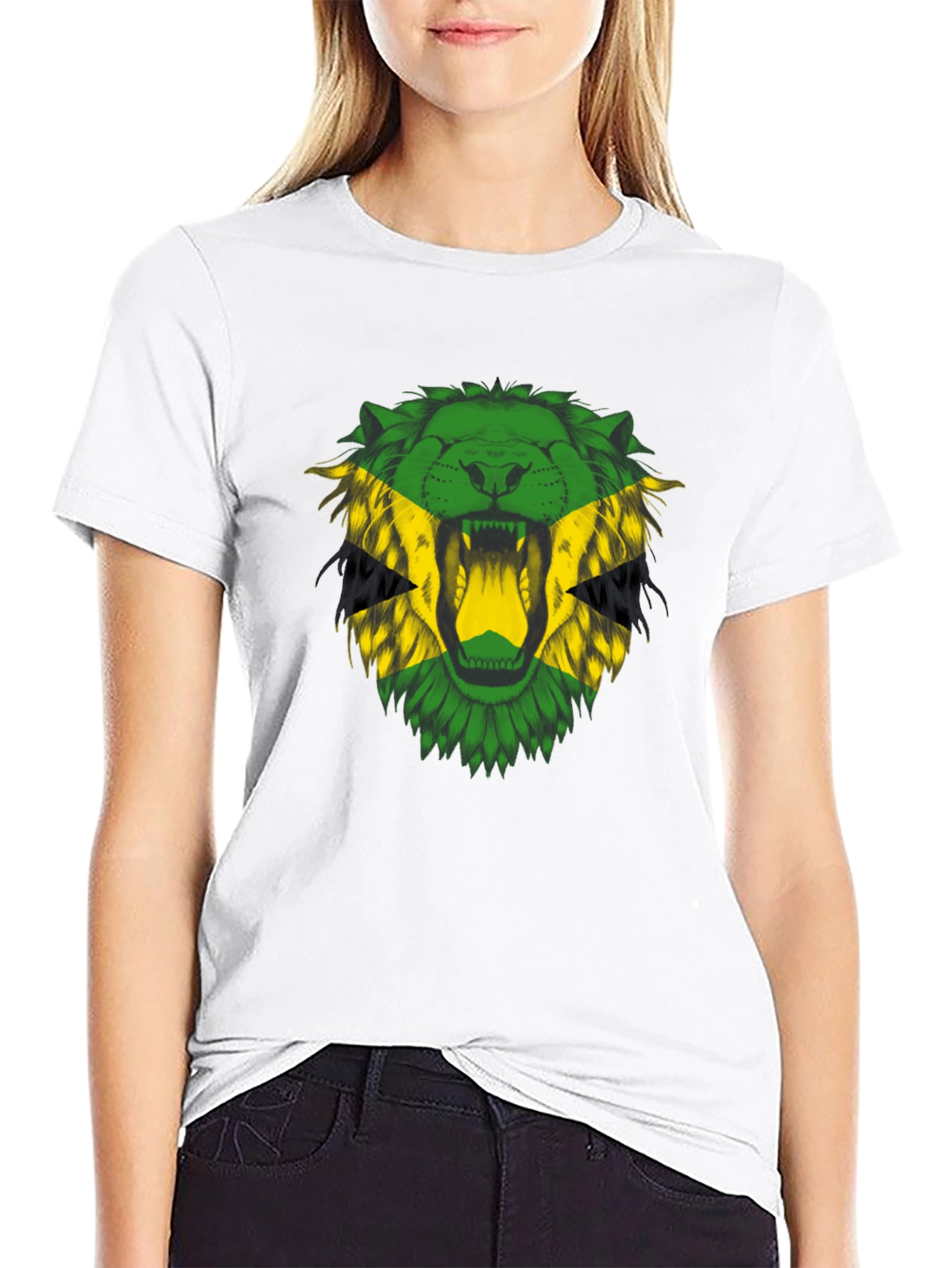 Jamaican Lion T-Shirt - Bold Rasta Reggae Style