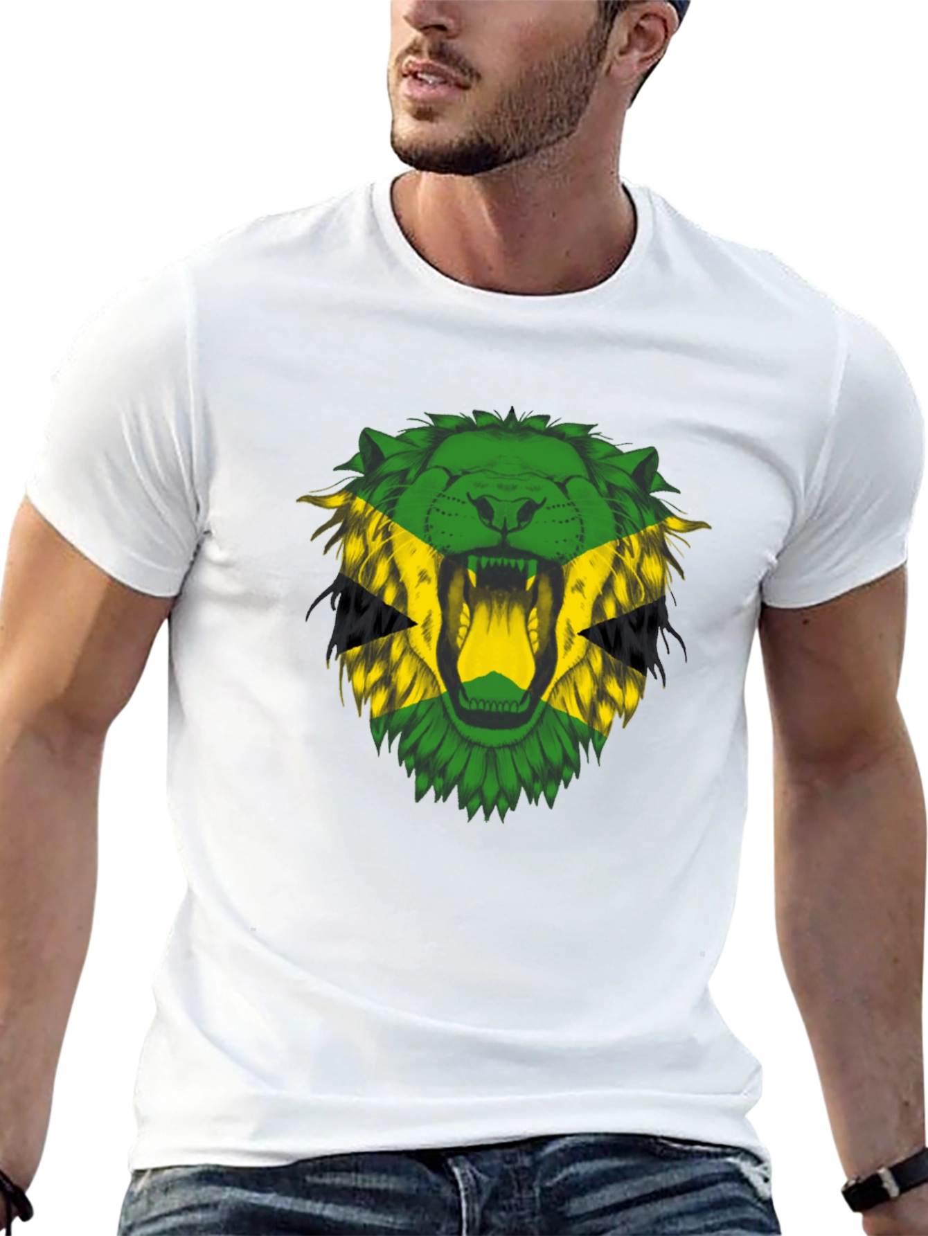 Jamaican Lion T-Shirt - Bold Rasta Reggae Style